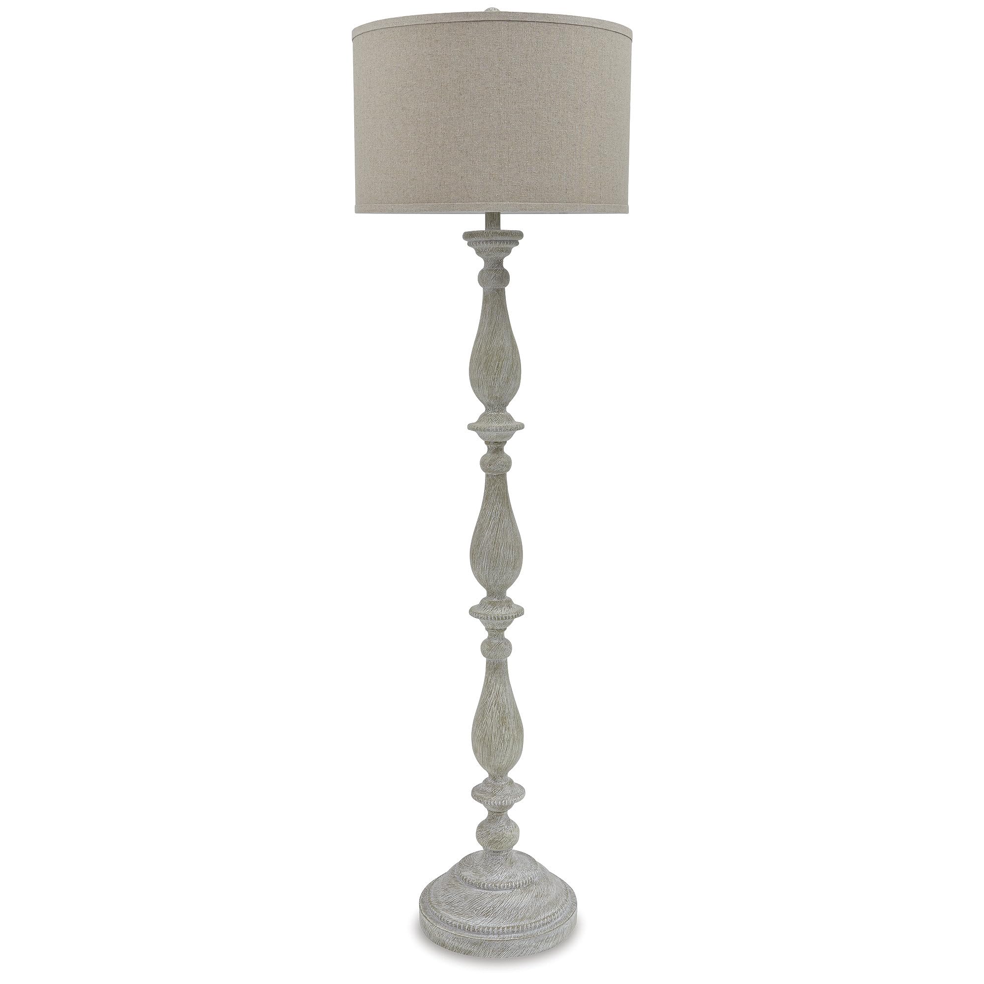 Cottage 61" Candlestick Design Floor Lamp, Whitewash