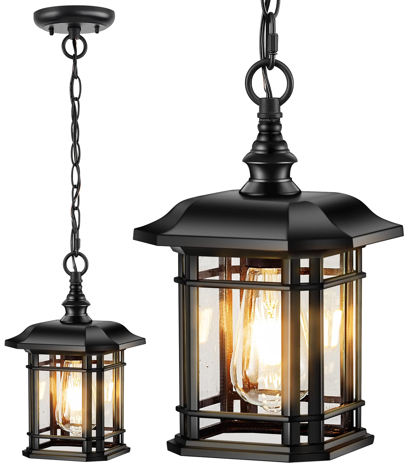 Outdoor Pendant Light, Brown Outdoor Chandelier Sconce, Oil Rubbed Bronze Porch Lights Outdoor Ceiling, Waterproof Hanging Outdoor Lights for House, Patio, Garden, Anti-Rust, 100% Aluminum