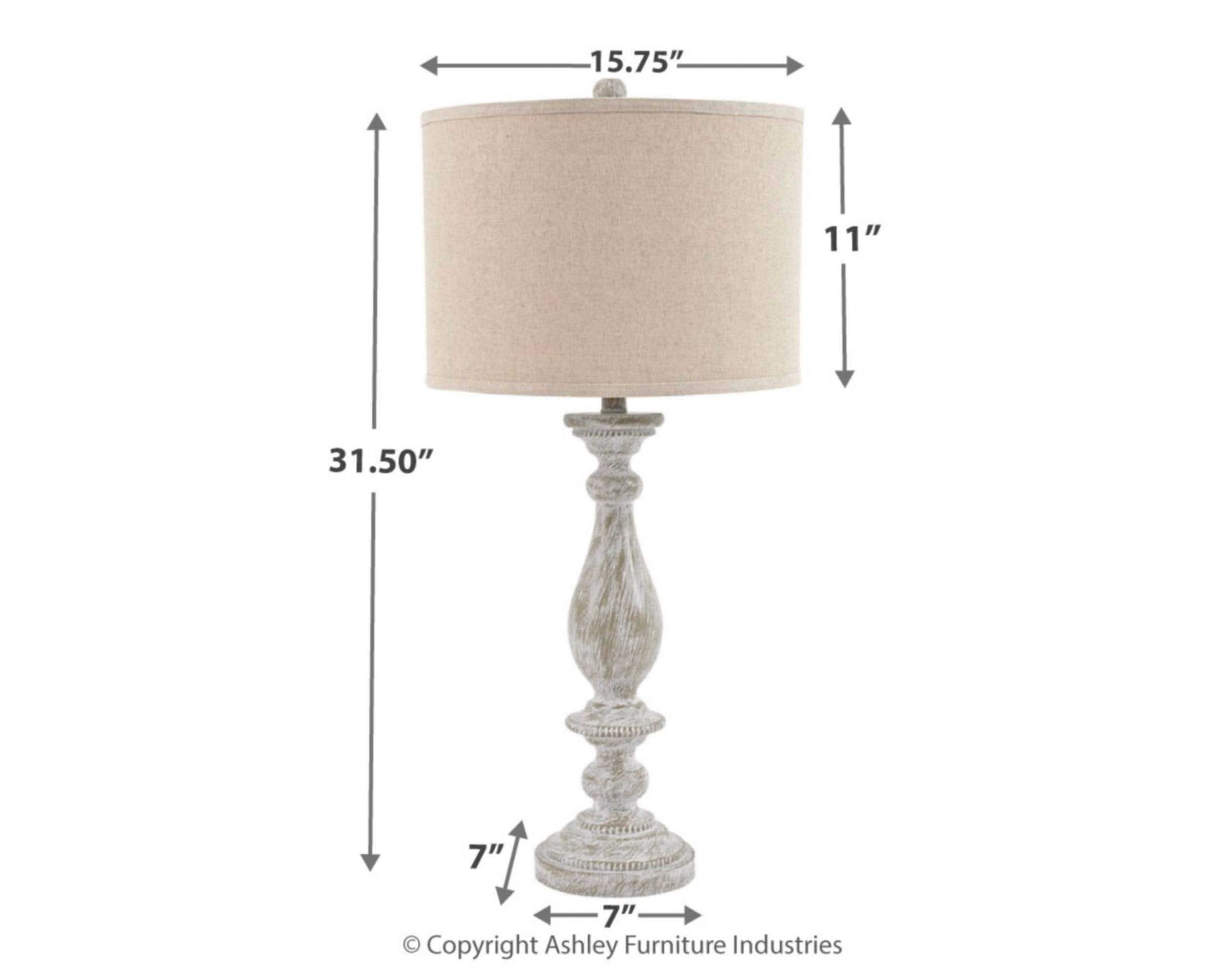 Cottage 61" Candlestick Design Floor Lamp, Whitewash