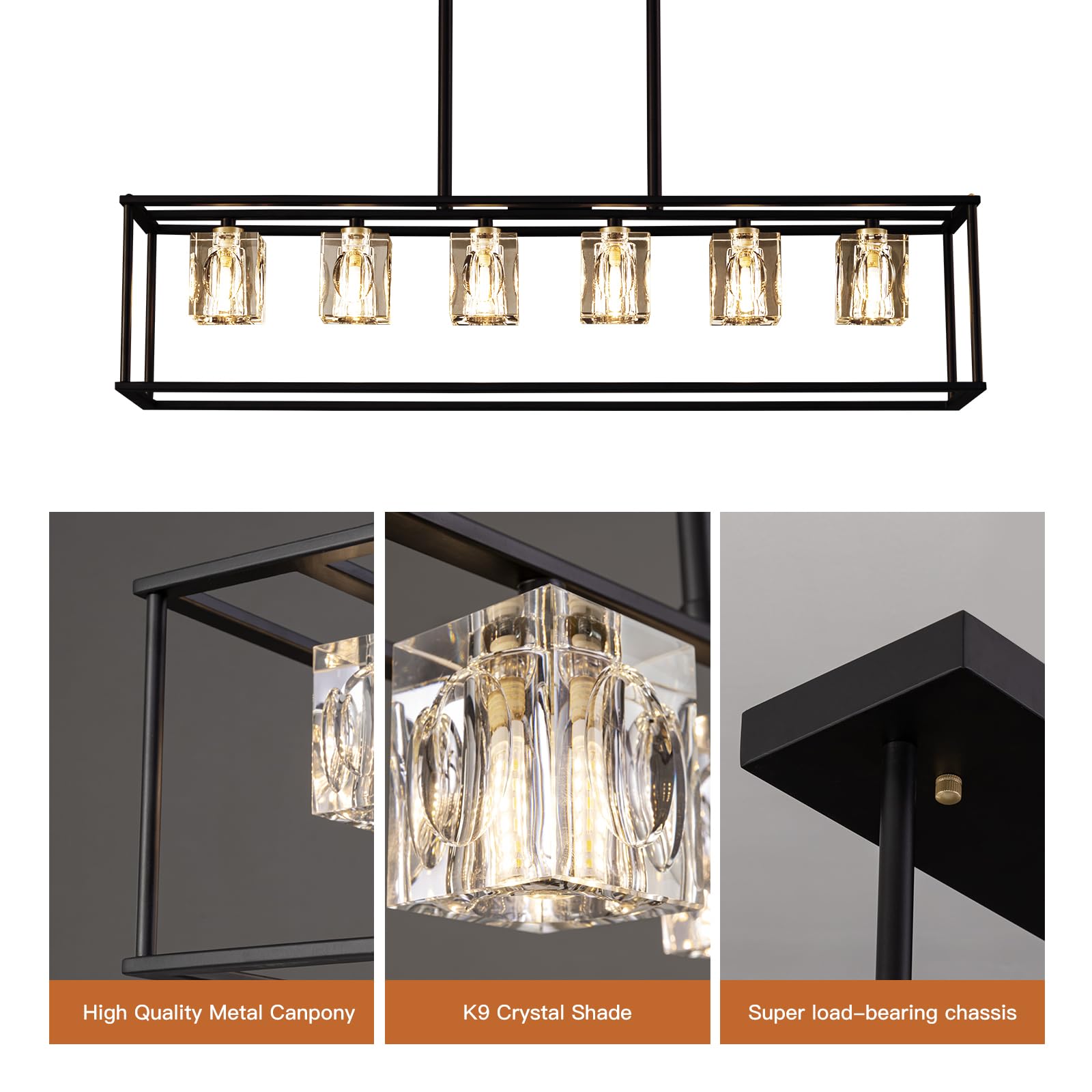 Semi Flush Mount Ceiling Light Fixture Modern 6 Lights Gold Crystal Chandelier,Brushed Nickel Sputnik Chandeliers for Hallway Entryway Bedroom Dining Room Farmhouse Kitchen Office