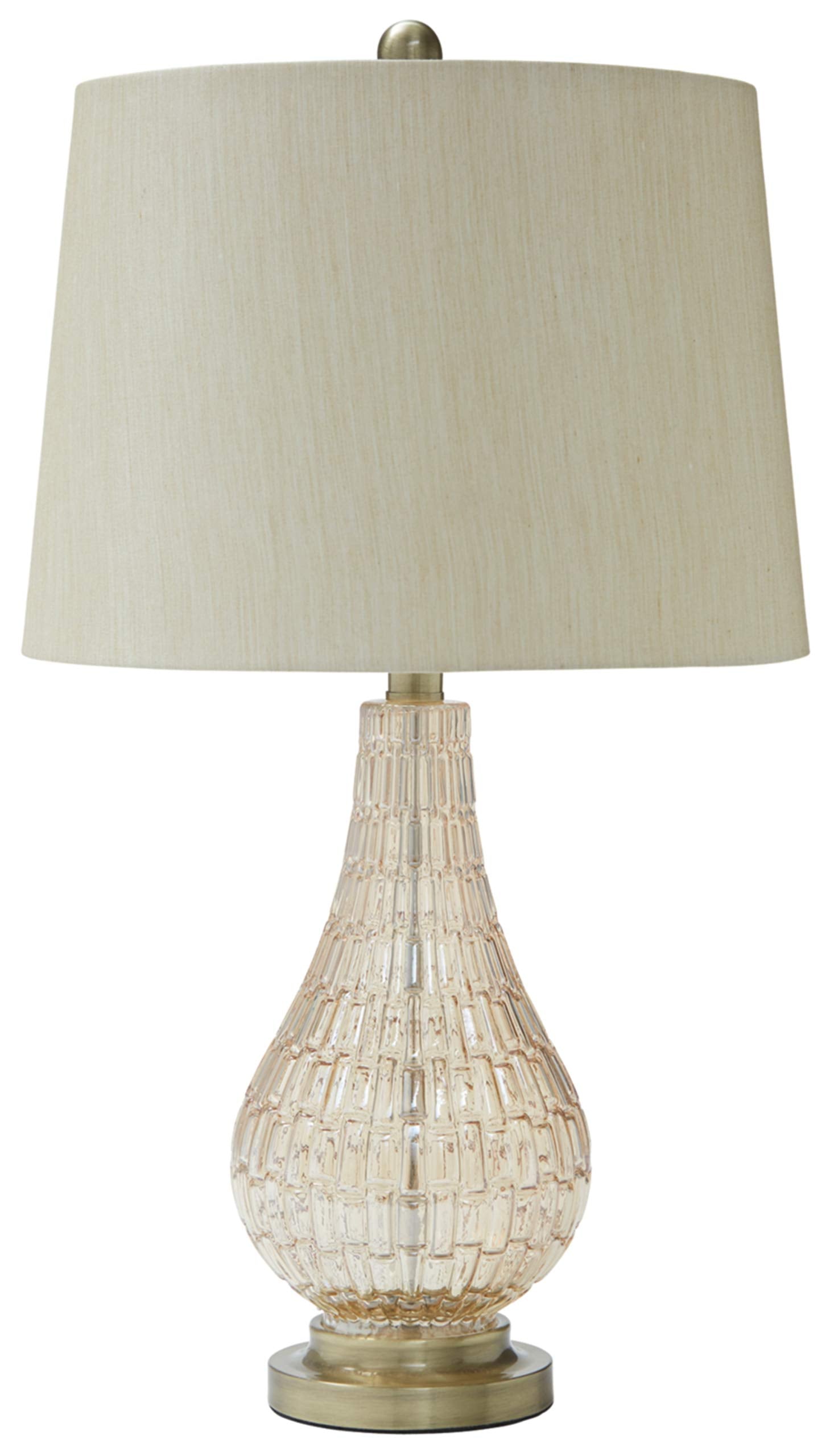 Contemporary 25" Curved Glass Table Lamp, Champagne