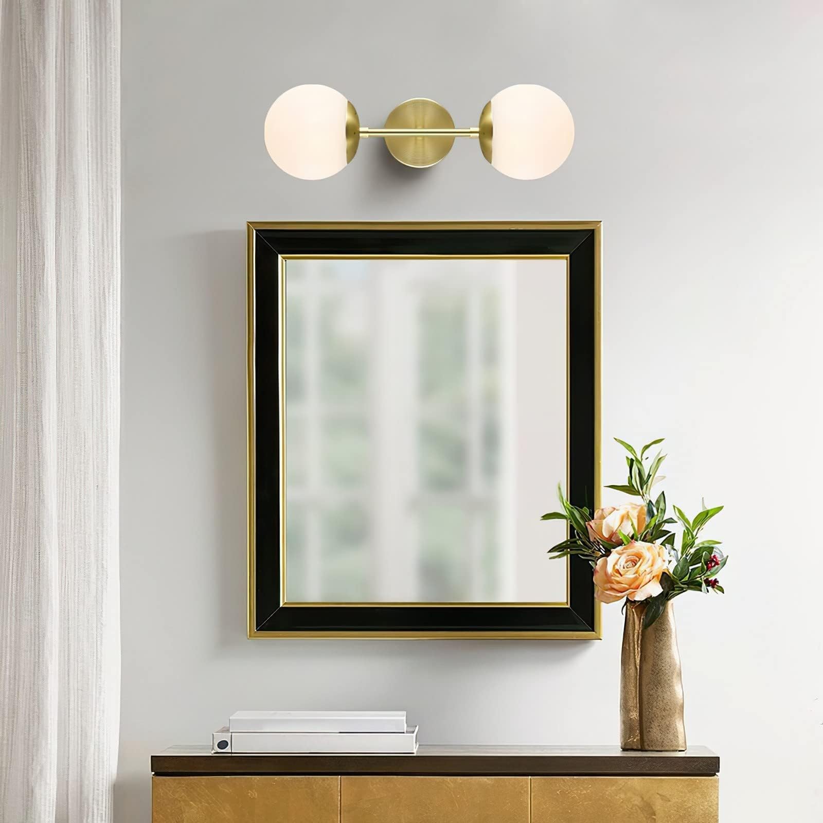 Mid Century Modern Bathroom Vanity Light Matte Black Bathroom Vanity Light Fixtures Globe Sconce 2 Light Bathroom Vanity Light Gold Vanity Light Mid Century Wall Sconce