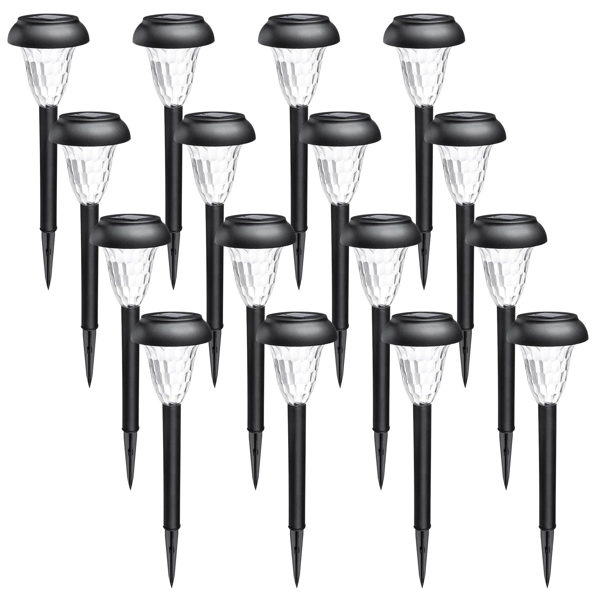 12 Pack Solar Lights Outdoor Waterproof, Cool White Pathway Lights Solar Powered, Landscape Lighting, Solar Grden Lights for Decor, Patio, Garden, Yard, Pathways, Walkways