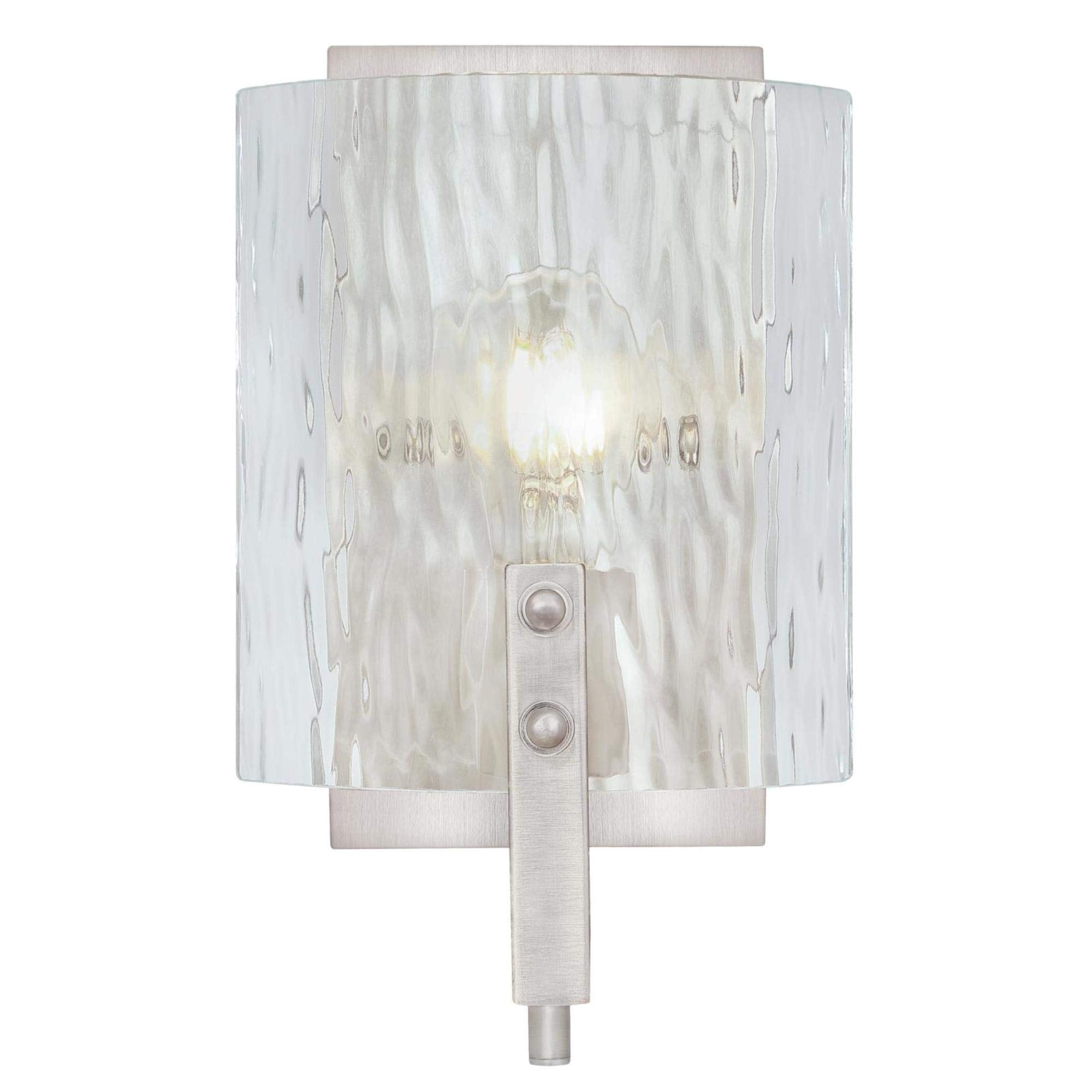 One Indoor Fixture, Finish Wall Sconce, 1-Light, Brushed Nickel Frosted Glass