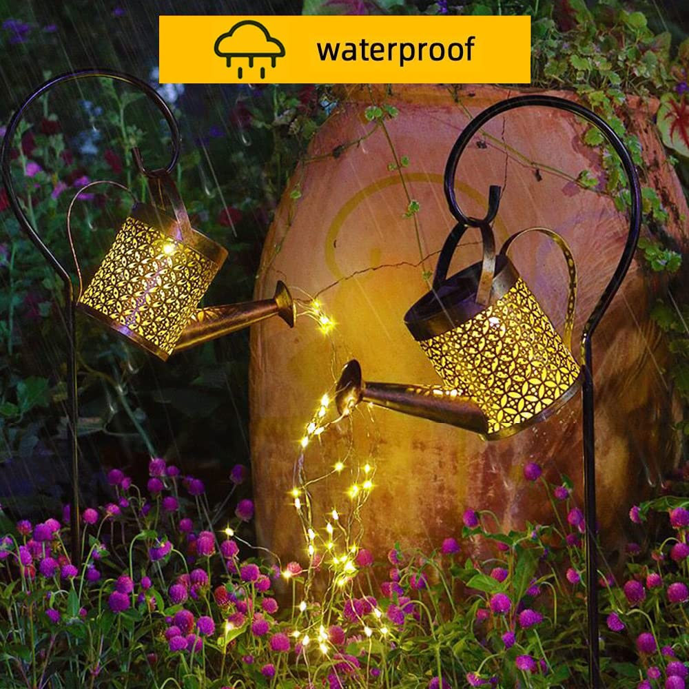 Solar Lights Outdoor Garden Decorations,Watering Can Landscape Light Large Hanging Lantern ,Outside Waterproof Patio Decor Perfect Gardening Gift