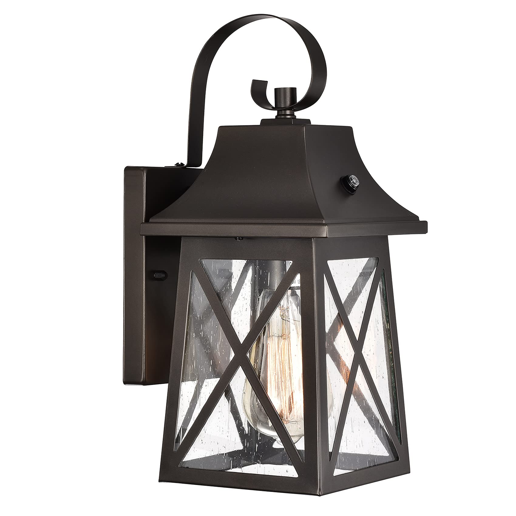 Porch Light Fixture, Oil Rubbed Bronze Outdoor Wall Sconce,13.25" Farmhouse Porch Light with Clear Seedy Glass for Garage, Patio, Porch, Doorway, Entryway.