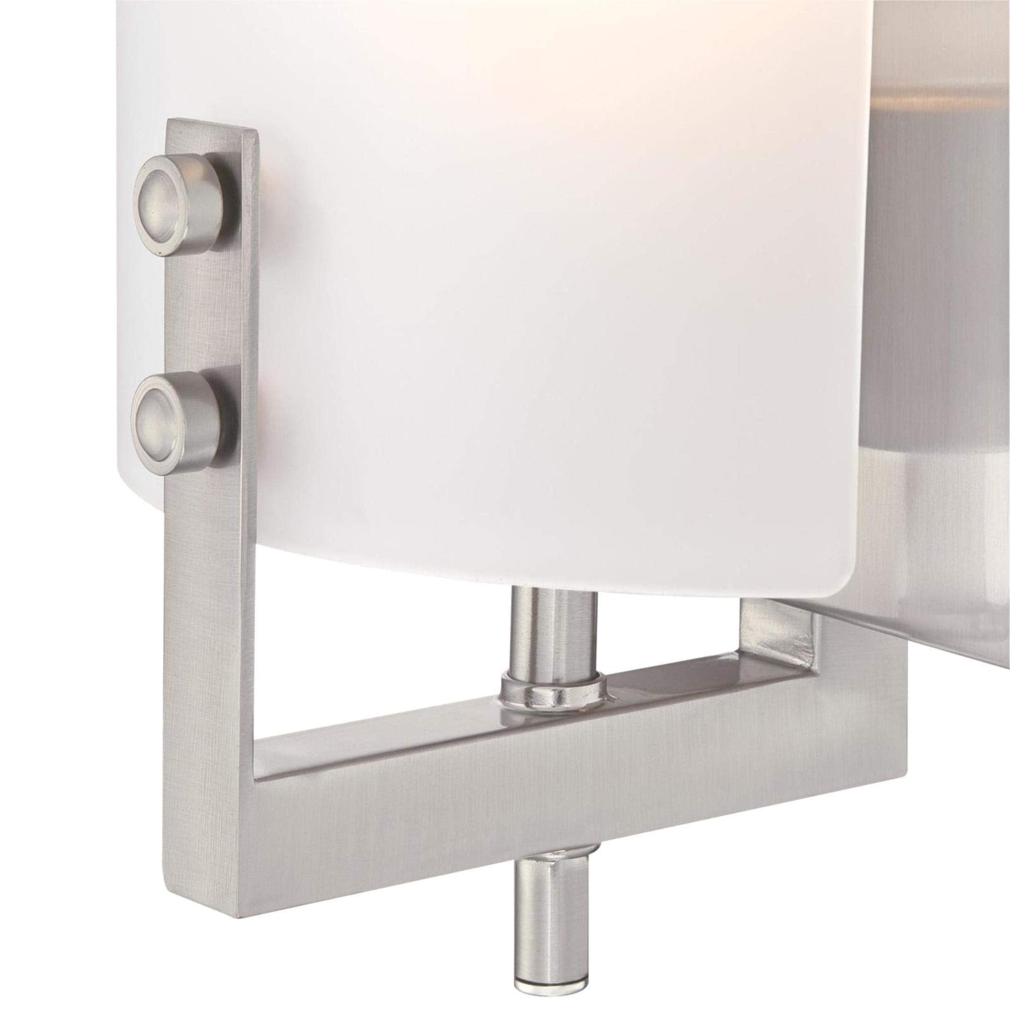 One Indoor Fixture, Finish Wall Sconce, 1-Light, Brushed Nickel Frosted Glass