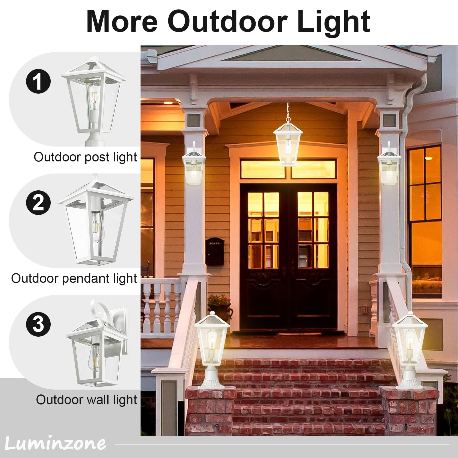 Outdoor Pendant Light for Porch, Exterior Hanging Lantern Outdoor Chandelier in Black Finish for Entryway, Doorway, Farmhouse, Foyer