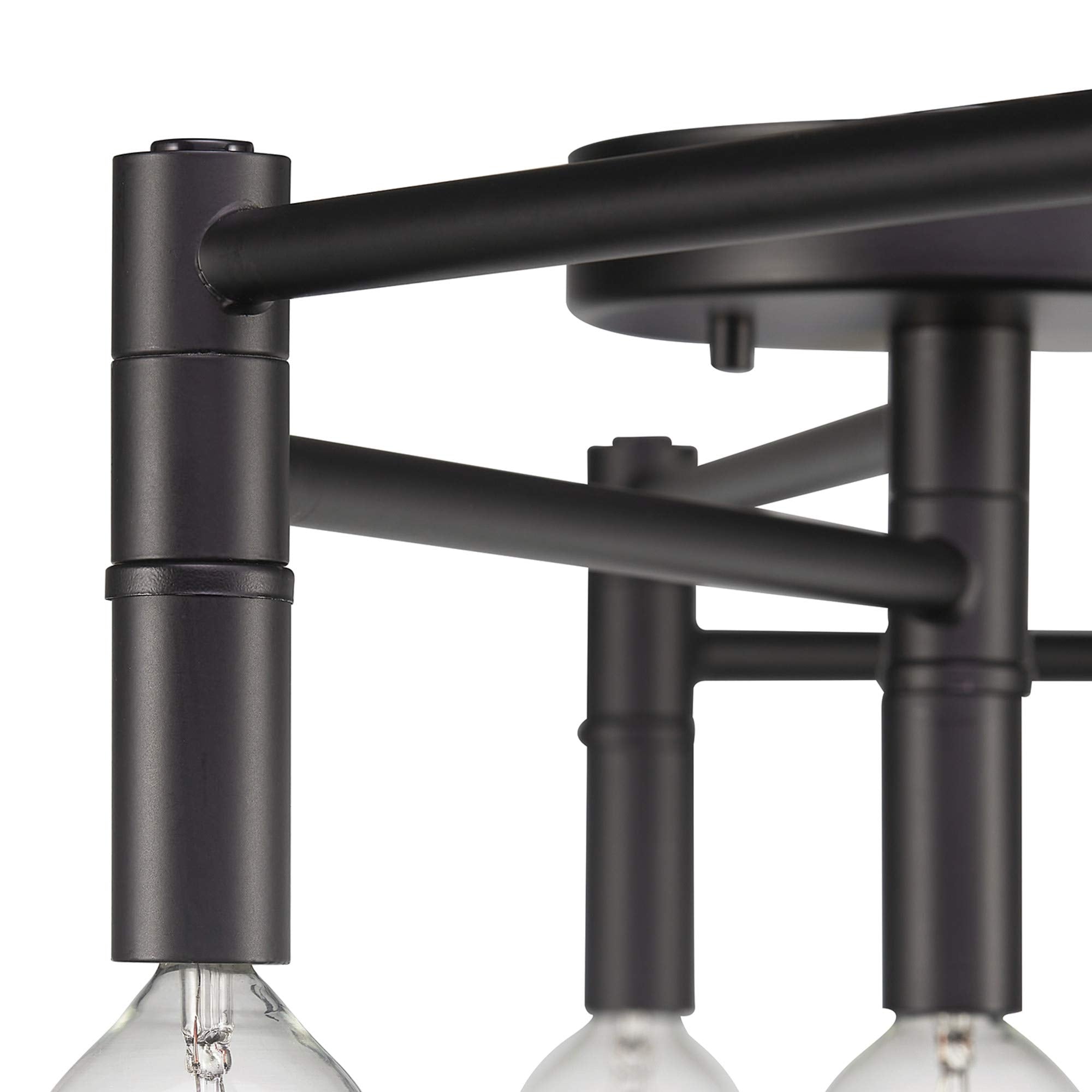 6-Light Track Lighting, Matte Black, Center Swivel Bars