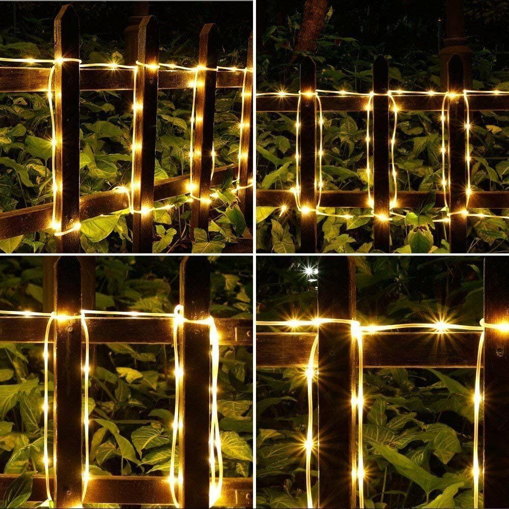 Solar Rope Lights Waterproof IP65 39FT 100LEDs Outdoor LED ‎Solar Outdoor Lights for Party Garden Yard Home Wedding Christmas Halloween Holiday Tree Decoration Lighting