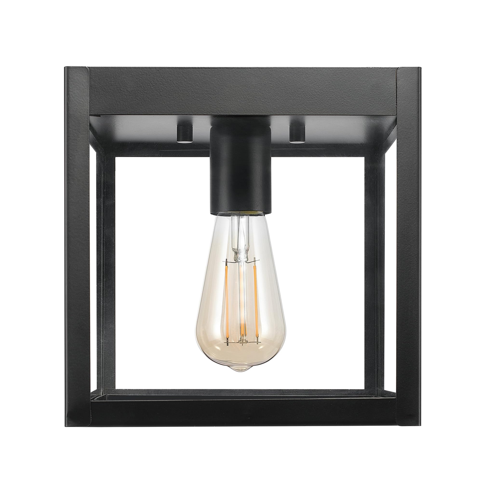 1-Light Outdoor/Indoor Semi-Flush Mount Ceiling Light, Oil Rubbed Bronze, Clear Seeded Glass Shade, Bulb Not Included