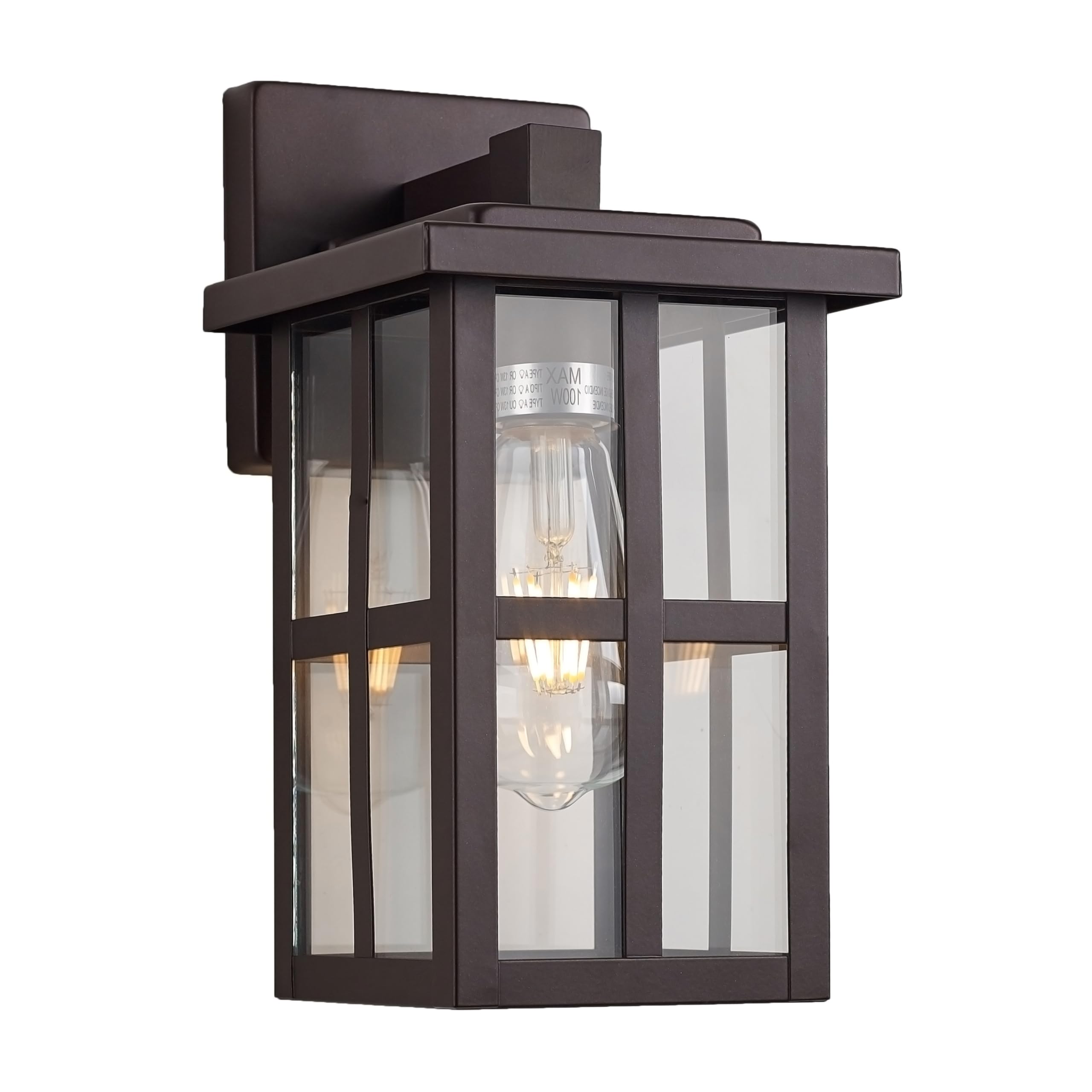 Oil Rubbed Bronze Outdoor Light Sconces Wall Mount, Clear Seedy Glass Large Exterior Porch Wall Lantern, 12.5" Outside Lights for House, Front Porch, Patio, Backyard