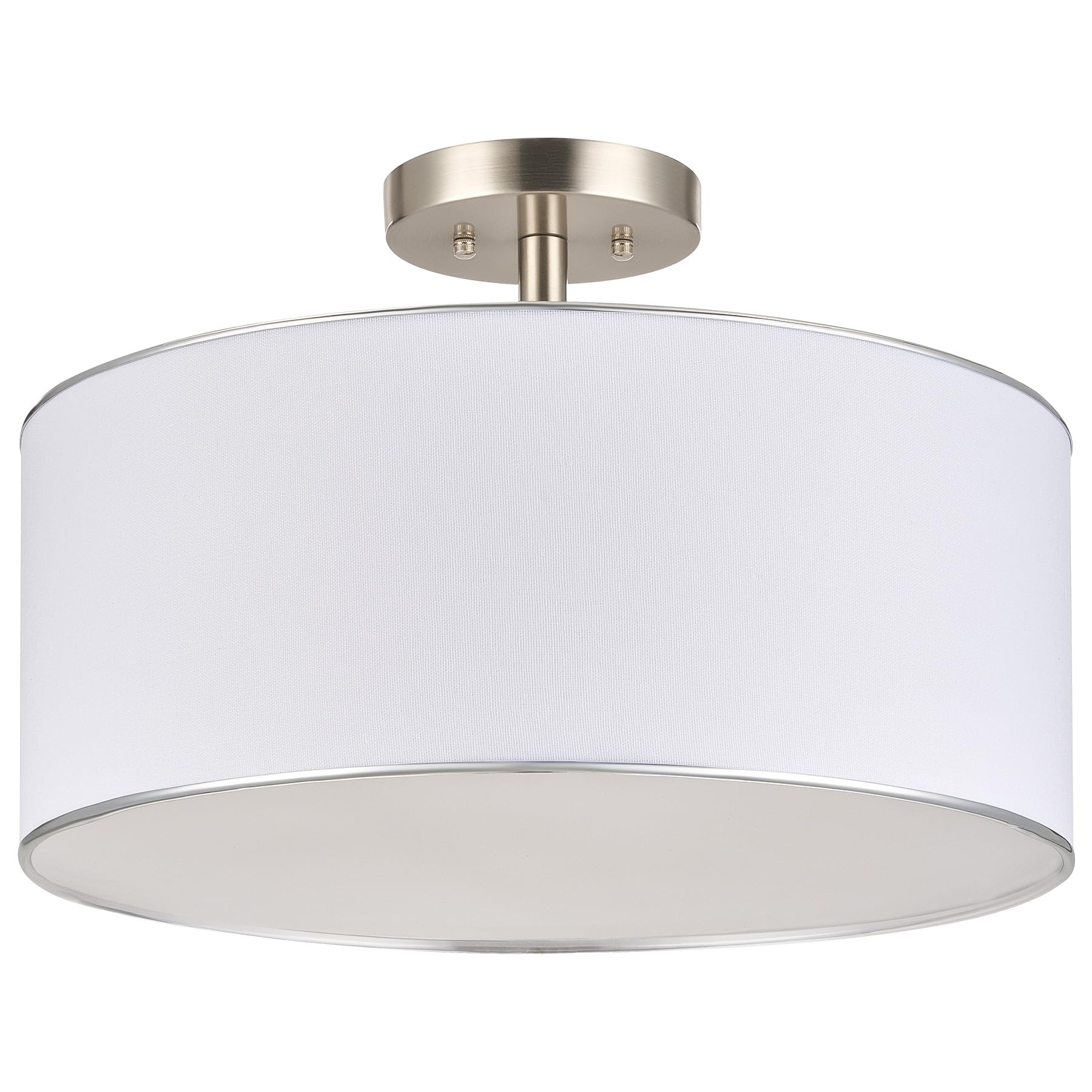 Semi Flush Mount Ceiling Light, 13'' Drum Ceiling Light Fixture with 2 Light, Modern Close to Ceiling Light Fixture for Bedroom Living Room Hallway Kitchen, Bronze Finish