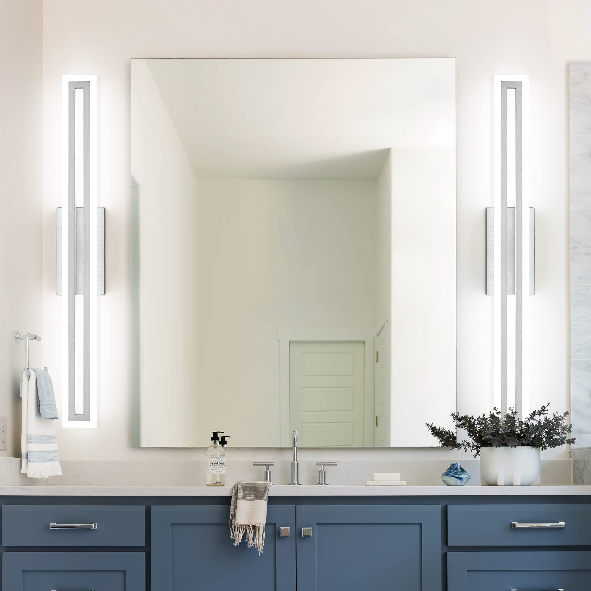 LED Vanity Light Bathroom Vanity Light,31.8 Inch Bathroom Lights Over Mirror 6000K Brushed Nickle