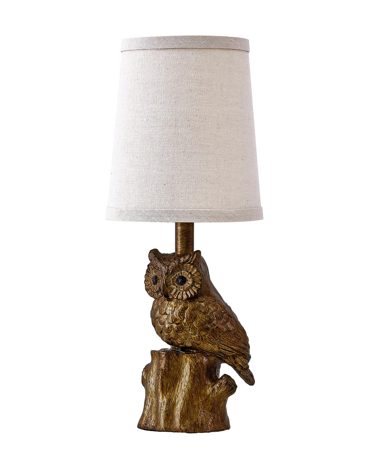 Small Table Lamp for Living Room Farmhouse Bedside Resin Single Lamp with Brown Owl Lamp Shape for Bedroom Retro Rustic Nightstand Lamp