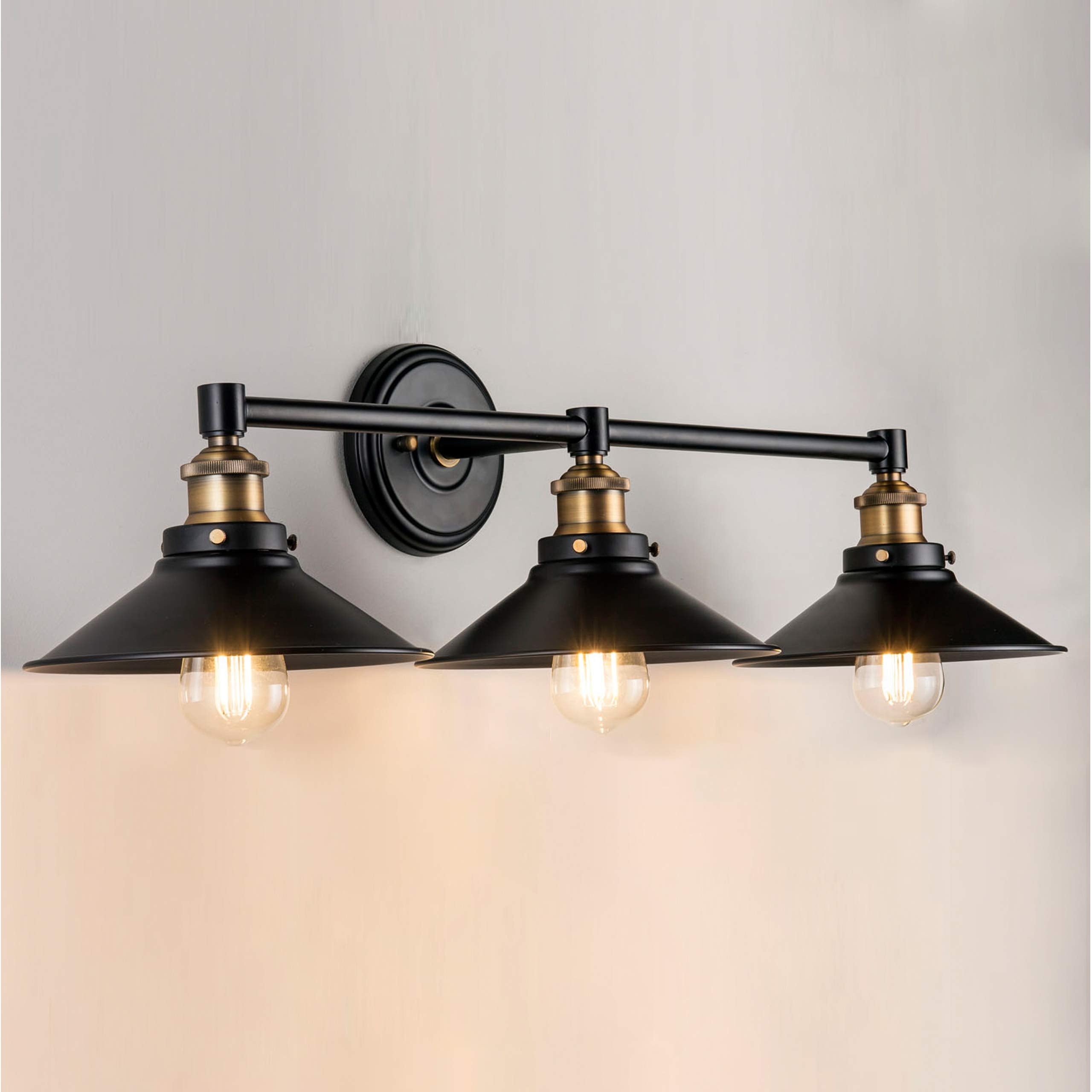 2 Light Bathroom Vanity Light Industrial Brushed Nickel Bathroom Light Fixtures above Mirror Bathroom Light Farmhouse Vanity Lights for Bathroom Lighting, Bulb Included