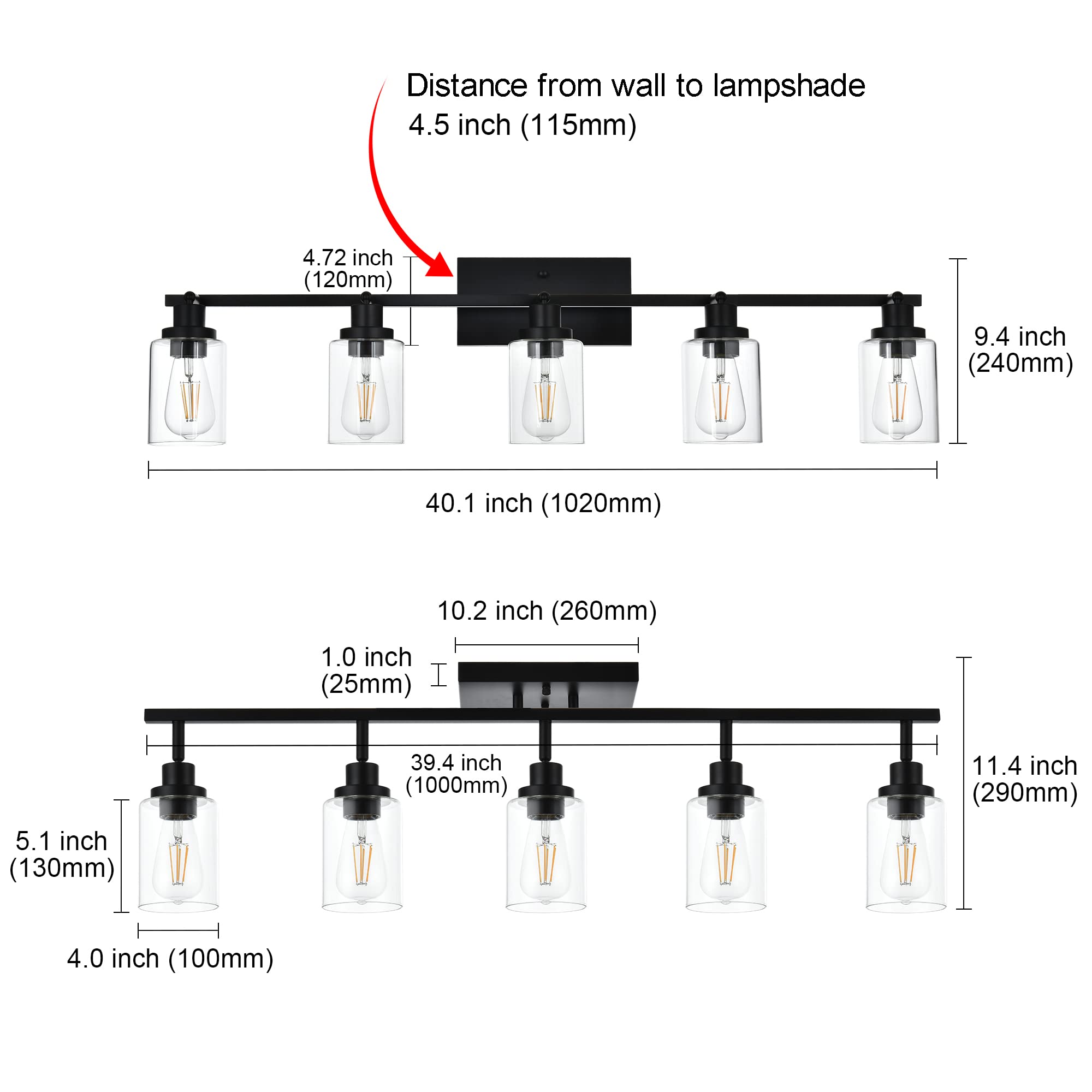 2-Light Adjustable Track Lighting Kit Brass Kitchen Track Lighting Fixtures Ceiling Spotlight with Clear Glass Shade for Hallway Foyer Bath Storage