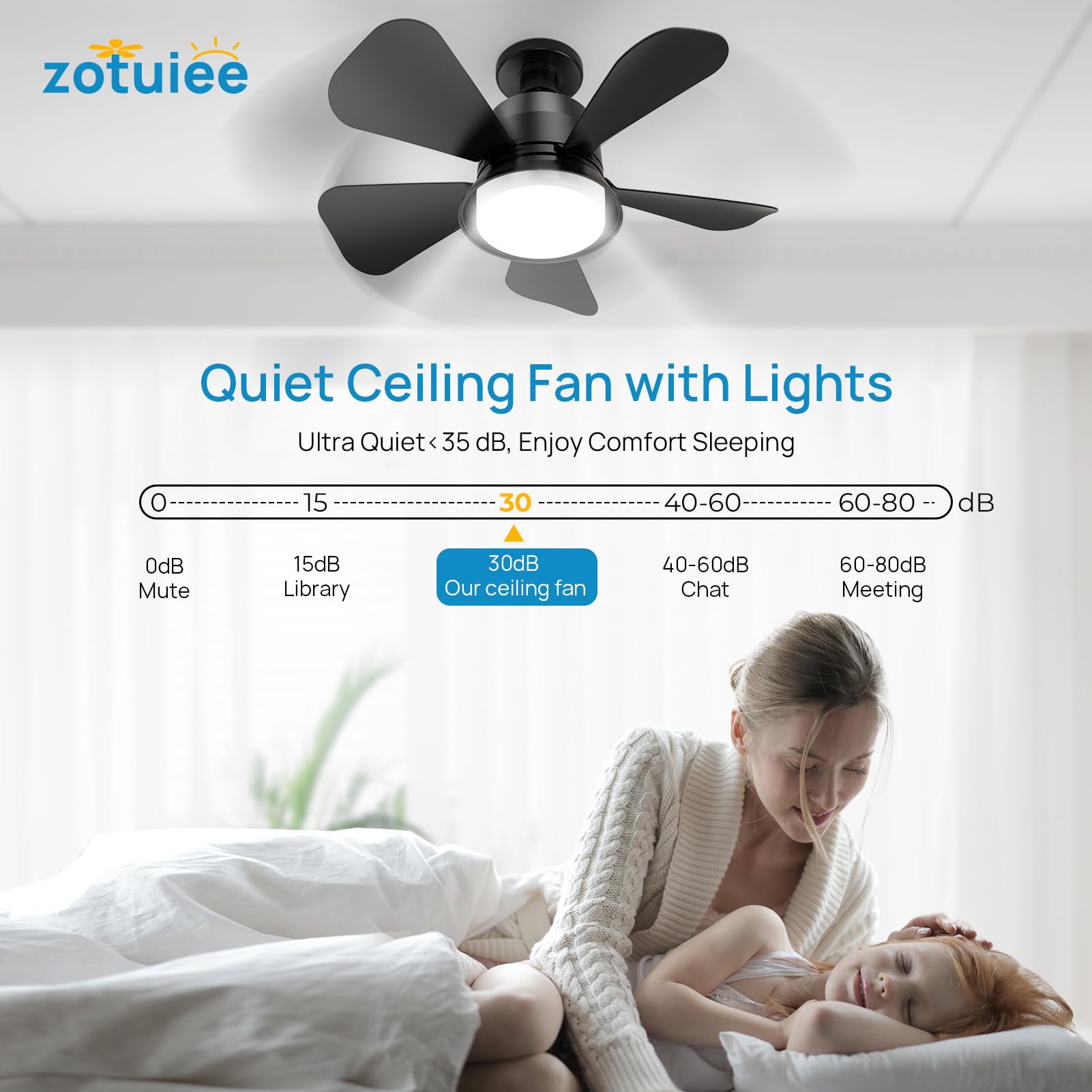 Ceiling Fans with Lights, Socket Fan Light with Remote, 3 Colors 5 Brightness Dimmable LED Ceiling Fan with Lights, 3 Wind Speeds Quiet Ceiling Fan for Bedroom Living Room Kitchen Home Indoor