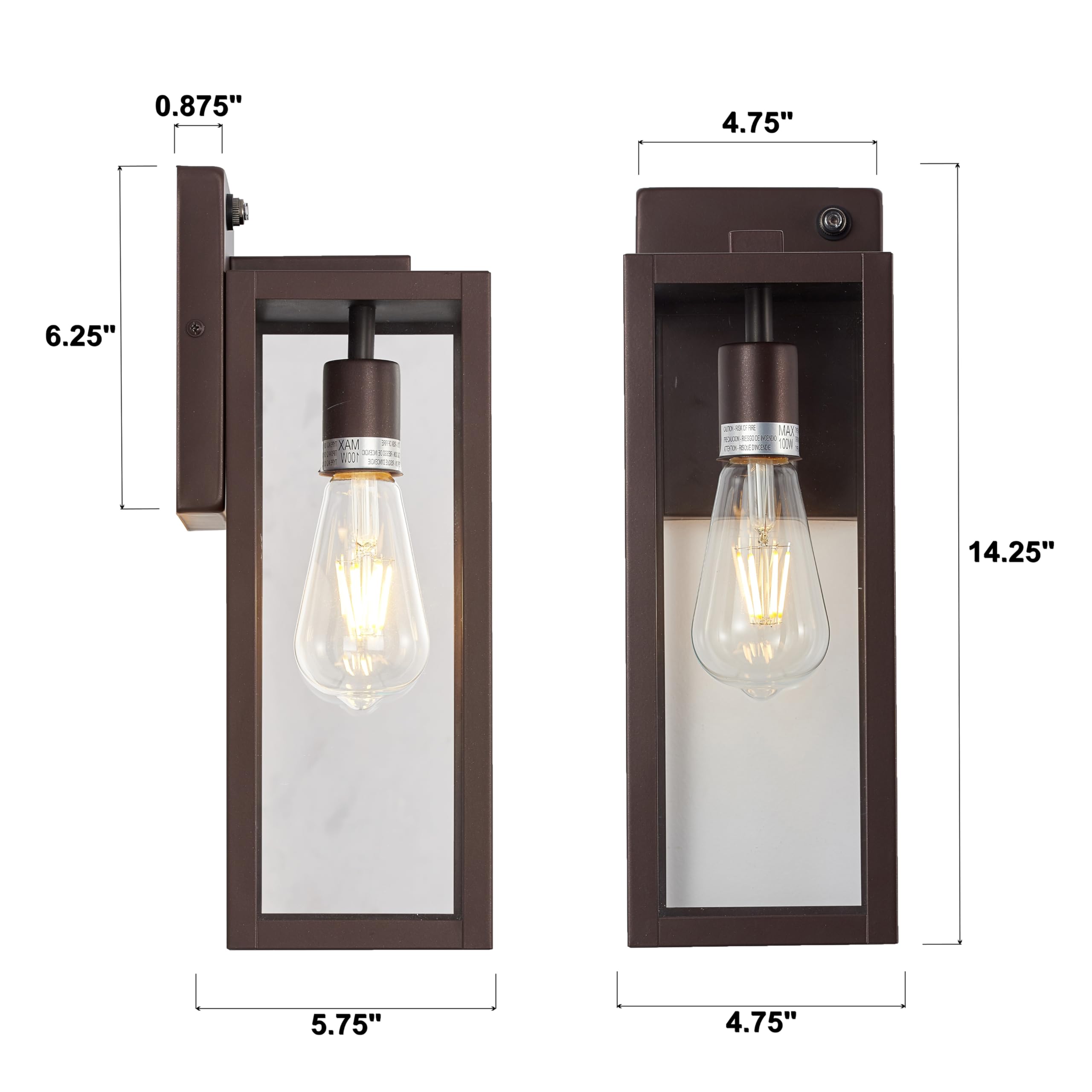 Porch Light Fixture, Oil Rubbed Bronze Outdoor Wall Sconce,13.25" Farmhouse Porch Light with Clear Seedy Glass for Garage, Patio, Porch, Doorway, Entryway.