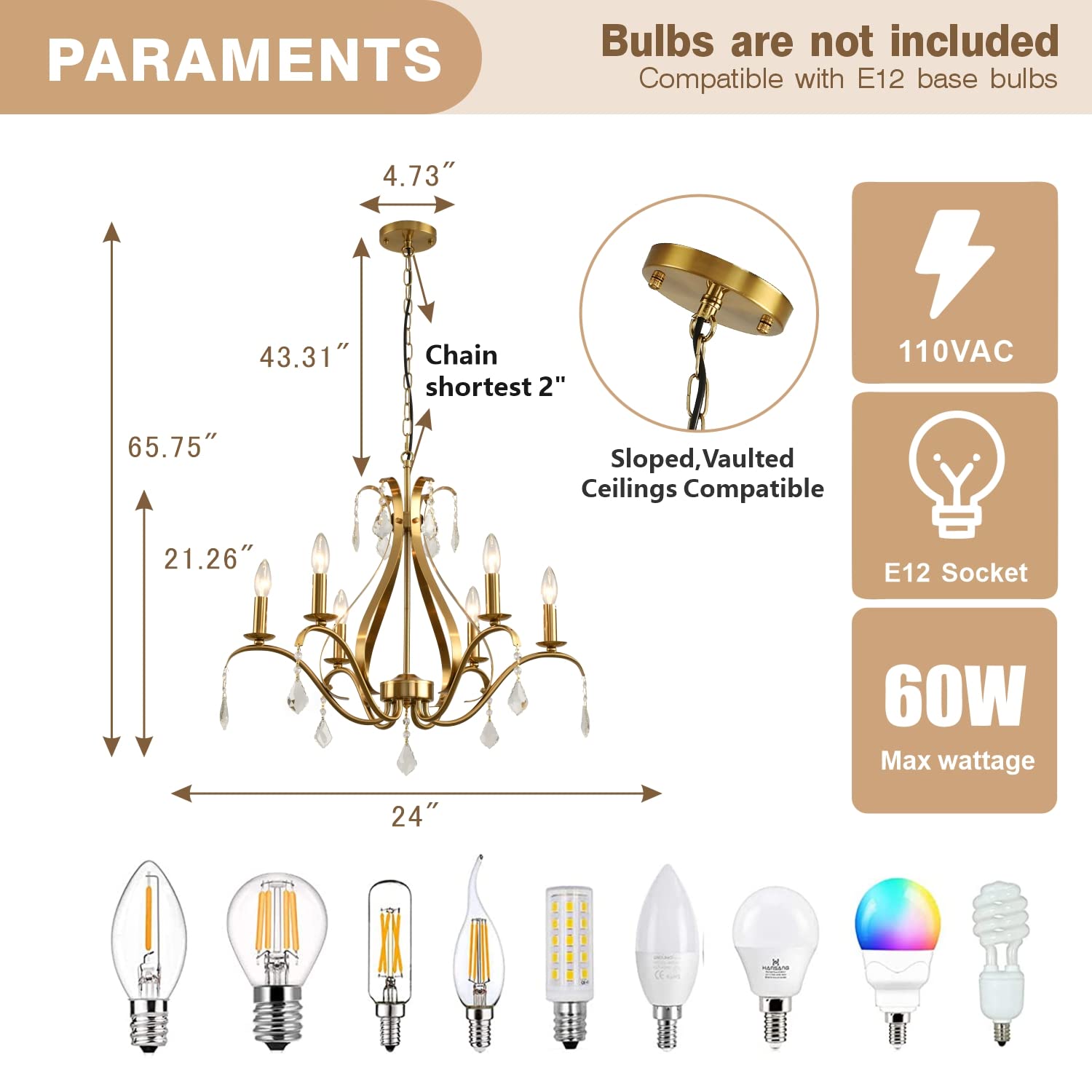 Gold Chandelier Light Fixtures Farmhouse: Modern Chandeliers for Dining Room, 8-Light Gold Crystal Chandelier, Foyer Chandeliers for High Ceilings, for Entryway,kitchen,Bedroom,Living Room,Staircase