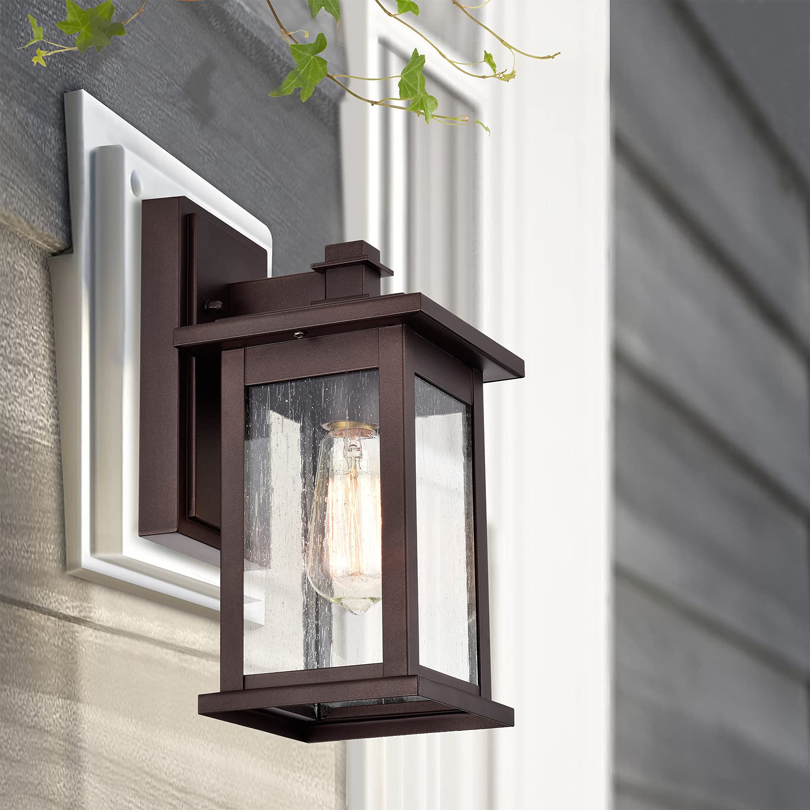 Outdoor Wall Sconce 2 Pack, 14.5 Inch Black Exterior Wall Mount Light Fixtures, Farmhouse Outside Lights for House, Garage, Porch, Patio, Yard, Hallway