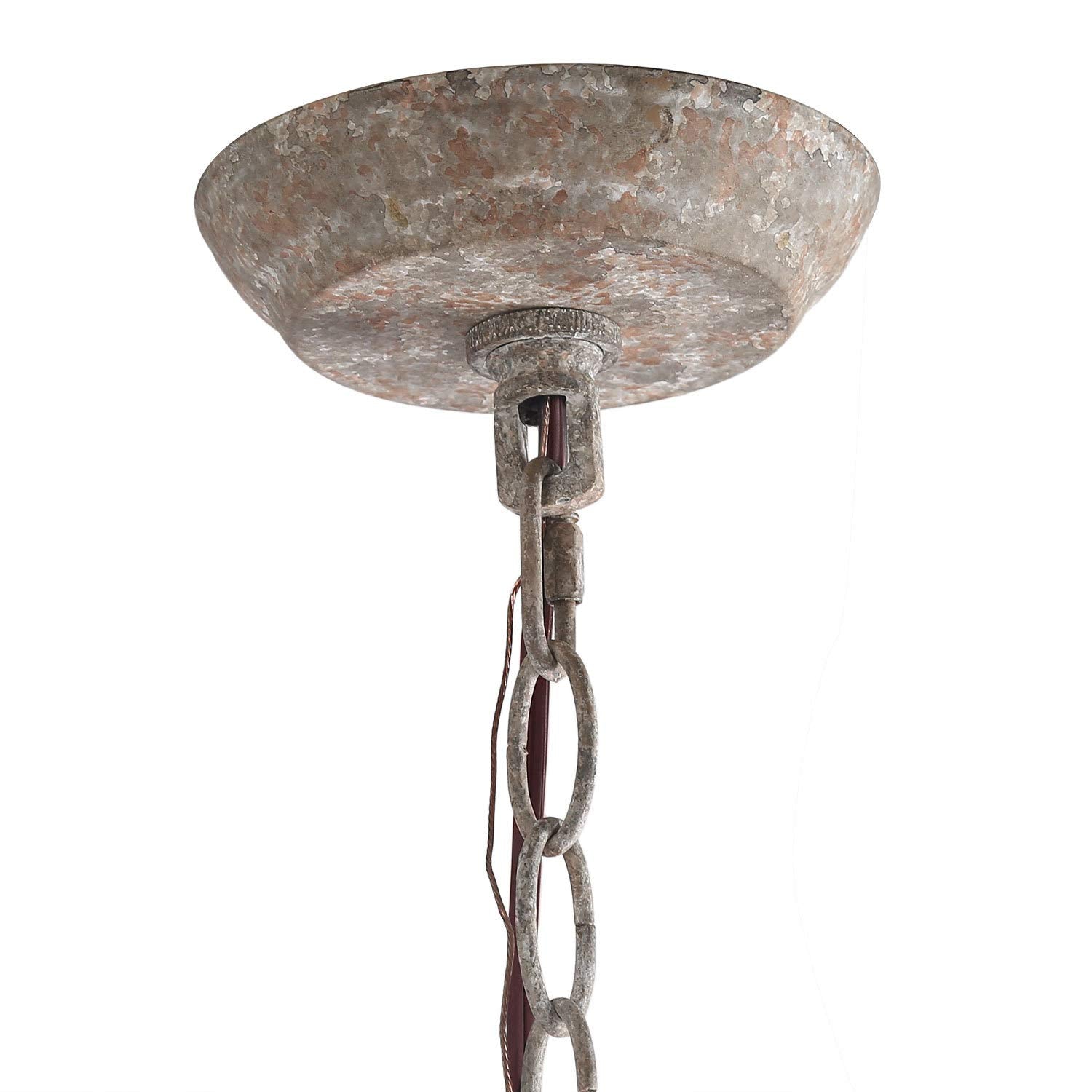 Chandeliers Wood 6 Lights Rust Arms for Dining, Bedroom, Living Room and Bathroom, Brown Lamp Body Size:D29.5 xH24.5