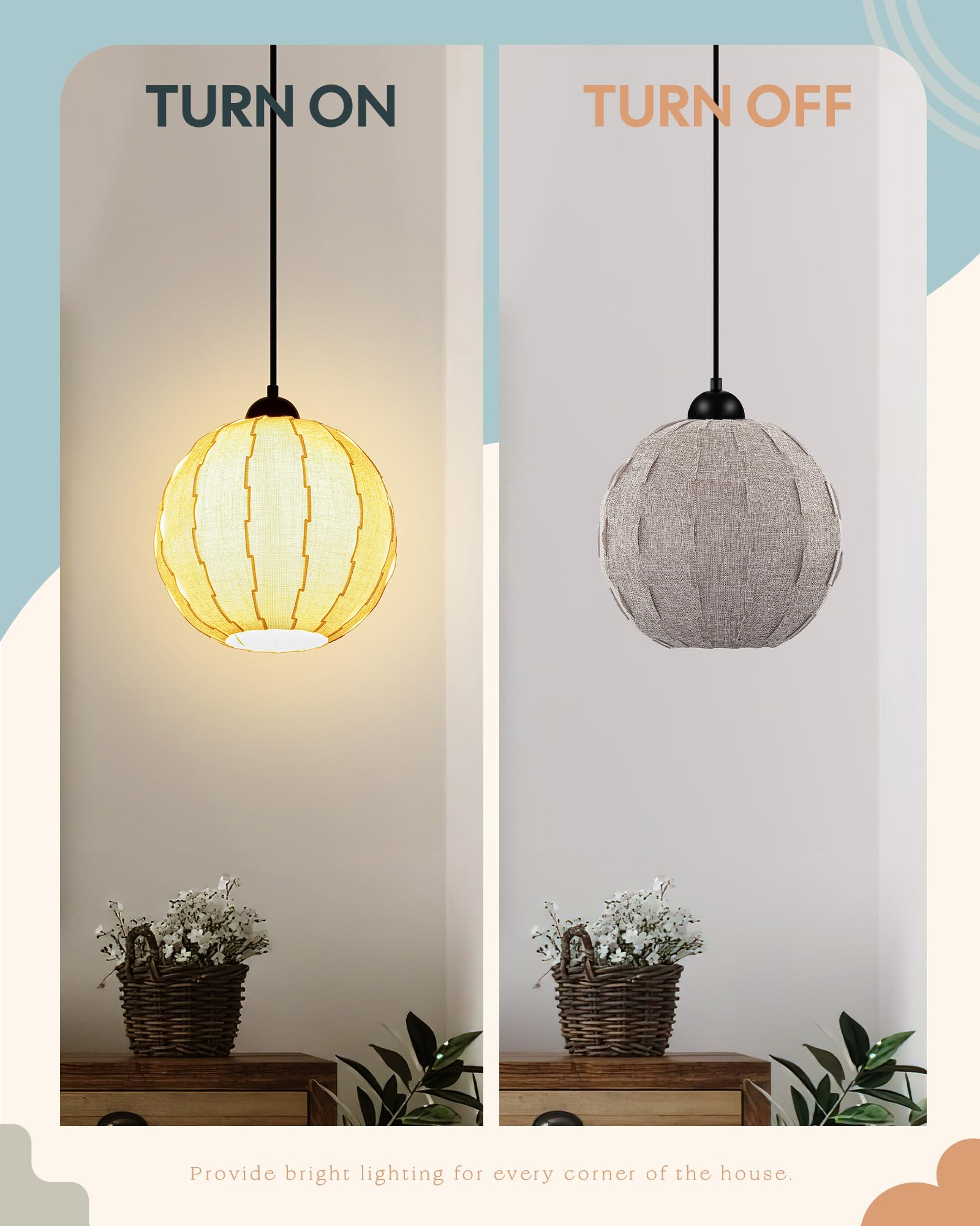 3-Light Pendant Light, DIY Cluster Chandelier, Linen Kitchen Island Light Fixture, White Hanging Lighting Fixture with Fabric Lamp Shade, Pendant Light DIY kit, KR3364-WT-1PK