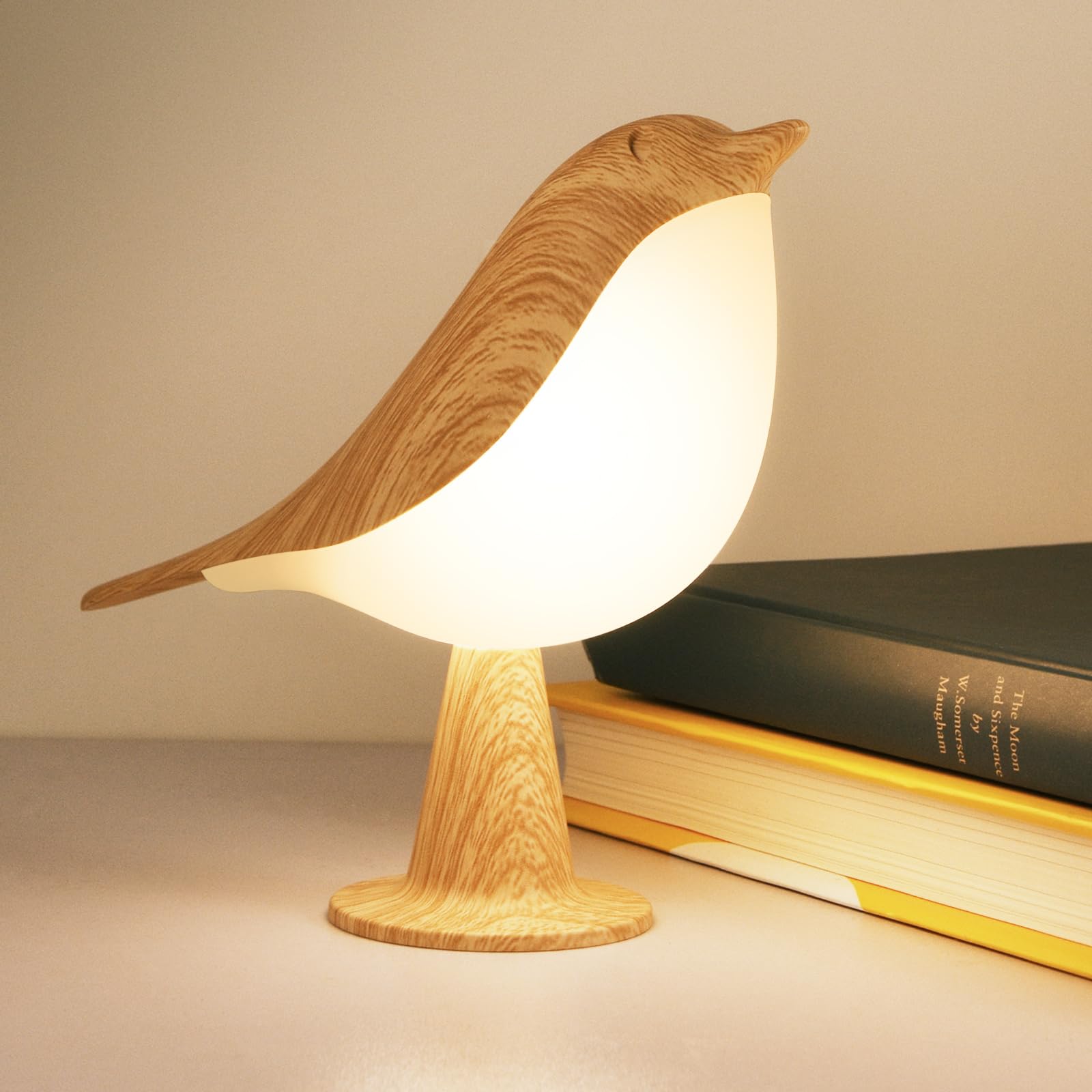 Small Desk Lamp, Bird Lamp Bedside Lamps with 3 Color Temperature and Touch Sensor,Cordless Lamp Kids Night Light with Rechargeable Battery for Bedroom Nightstand Bedside Table