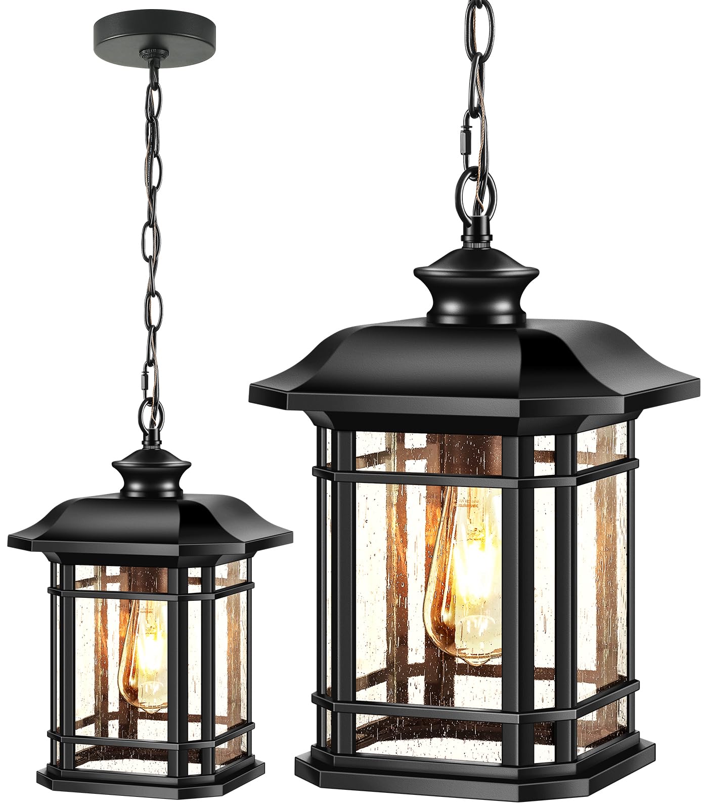 Outdoor Pendant Light, Brown Outdoor Chandelier Sconce, Oil Rubbed Bronze Porch Lights Outdoor Ceiling, Waterproof Hanging Outdoor Lights for House, Patio, Garden, Anti-Rust, 100% Aluminum