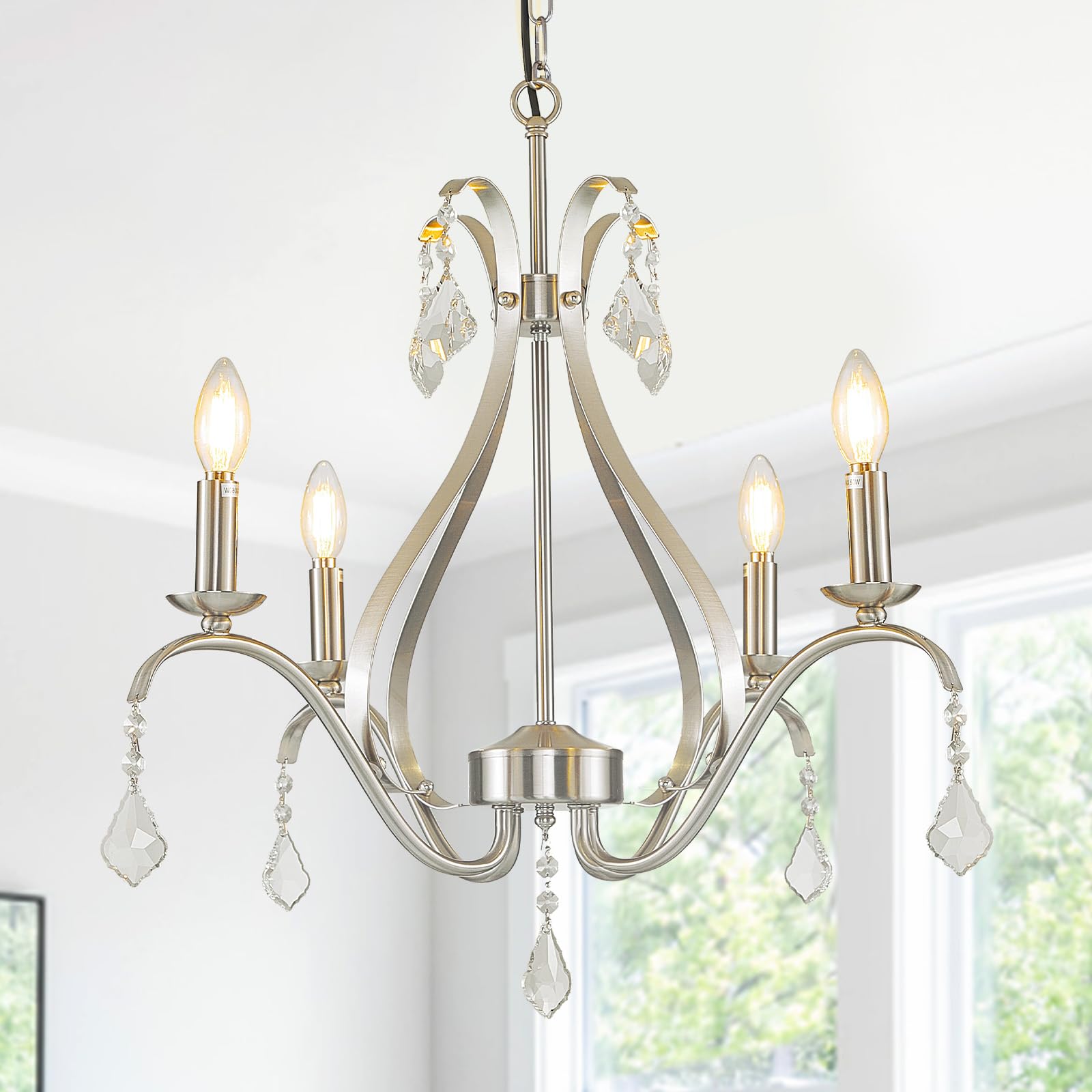 Gold Chandelier Light Fixtures Farmhouse: Modern Chandeliers for Dining Room, 8-Light Gold Crystal Chandelier, Foyer Chandeliers for High Ceilings, for Entryway,kitchen,Bedroom,Living Room,Staircase