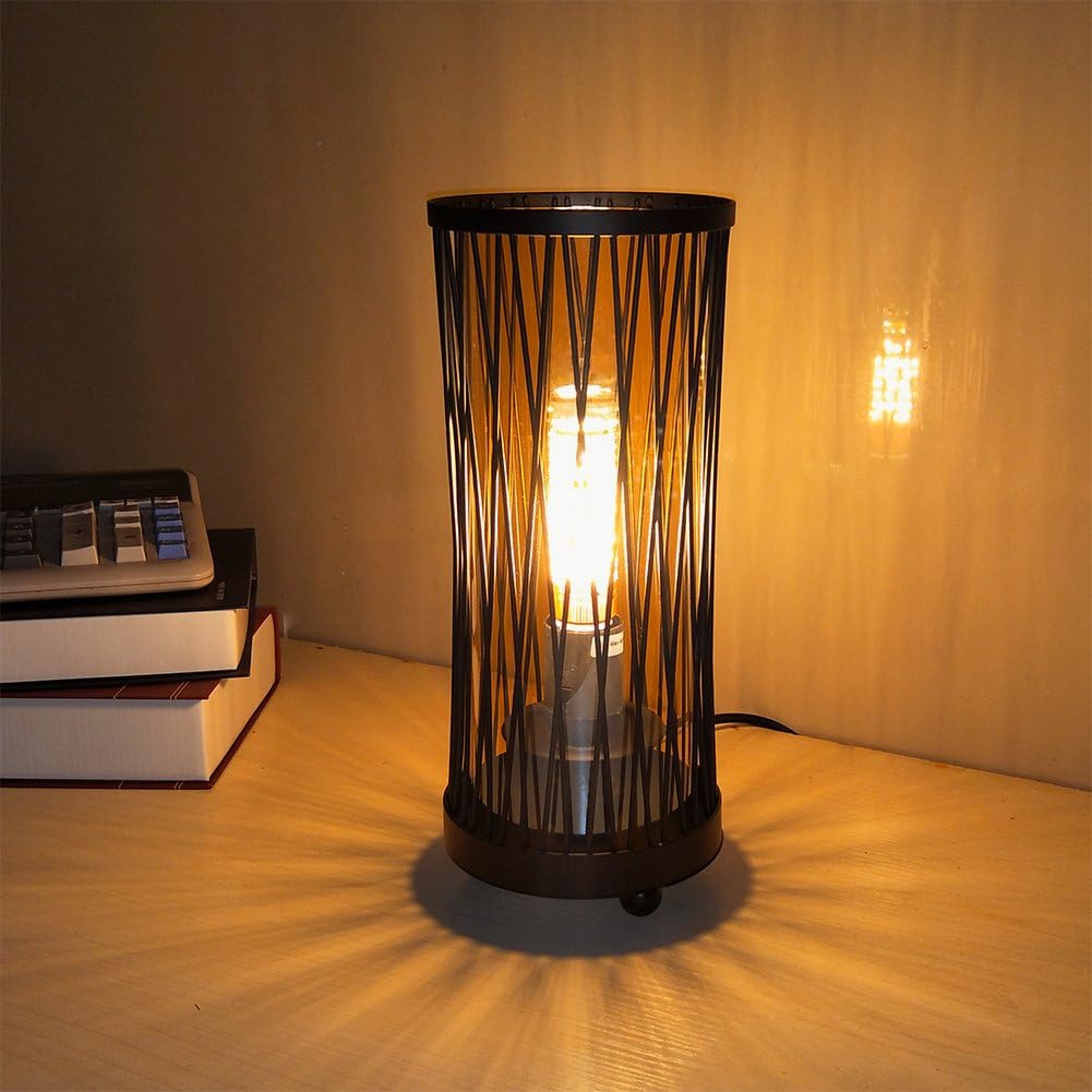 Industrial Table Lamp, Creative Bedroom Bedside Lamp Personality Bar Cafe Desk Lamp