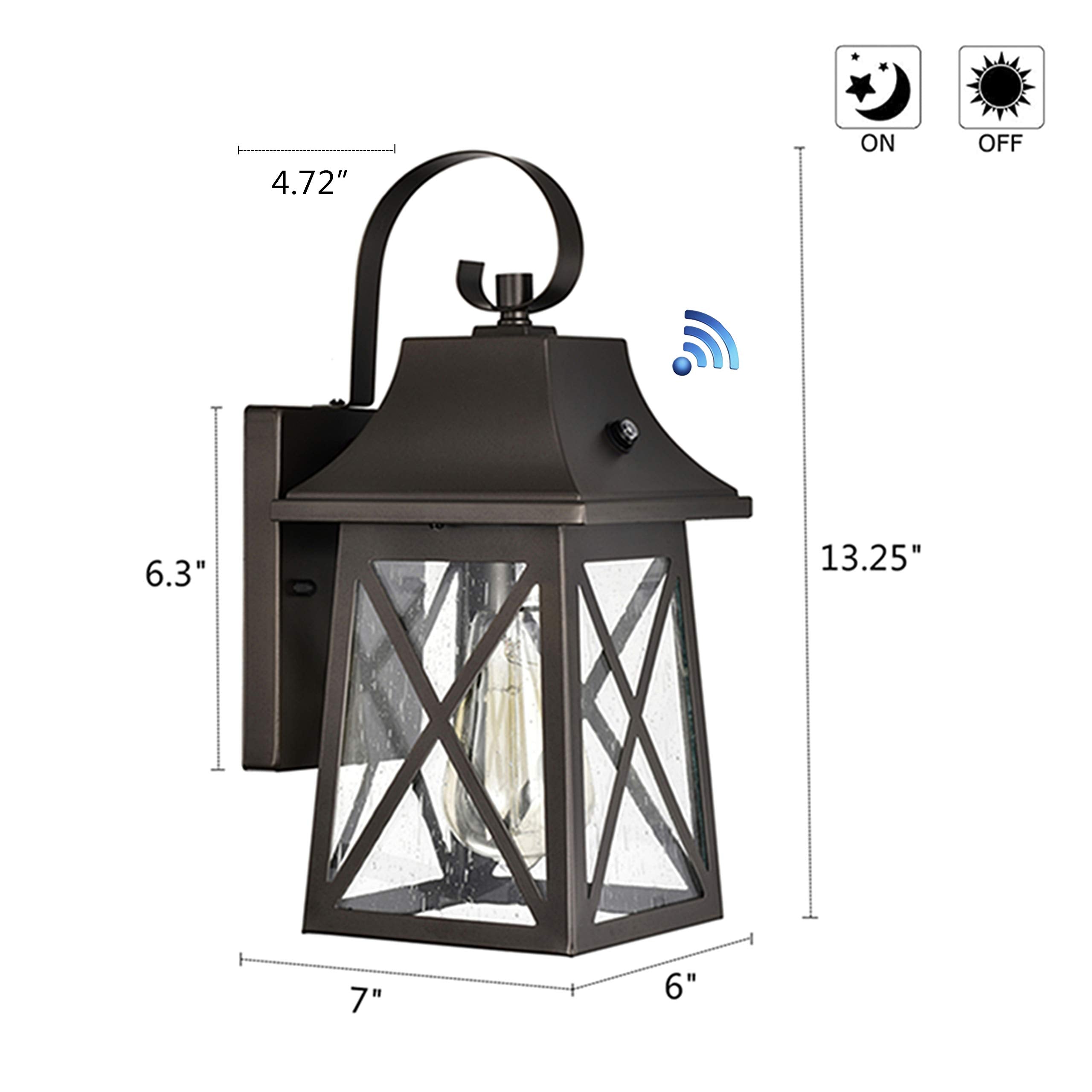 Porch Light Fixture, Oil Rubbed Bronze Outdoor Wall Sconce,13.25" Farmhouse Porch Light with Clear Seedy Glass for Garage, Patio, Porch, Doorway, Entryway.