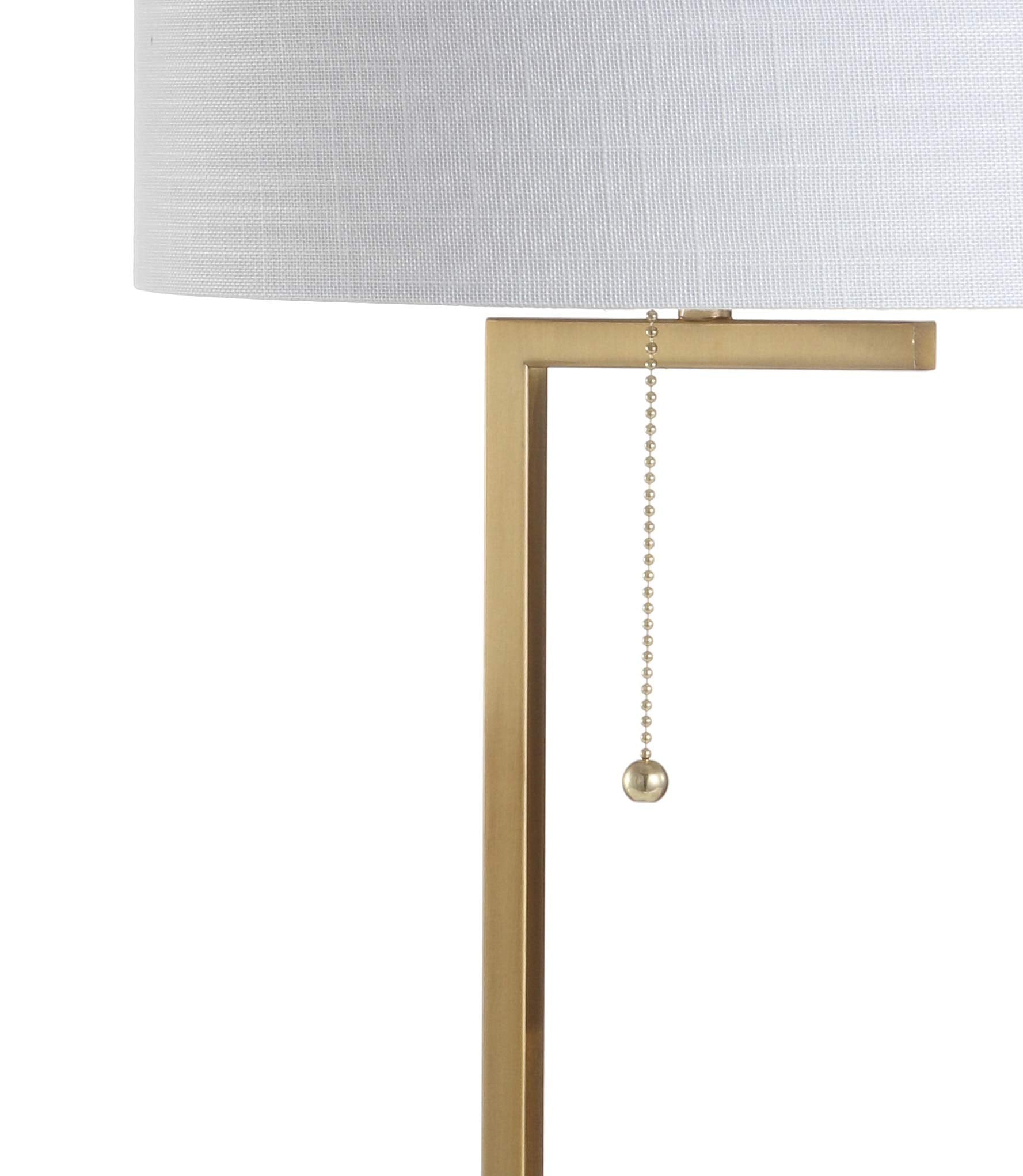 24.5" Metal/Marble LED Table Lamp Contemporary Bedside Desk Nightstand Lamp for Bedroom Living Room Office College Bookcase LED Bulb Included, Brass Gold/White