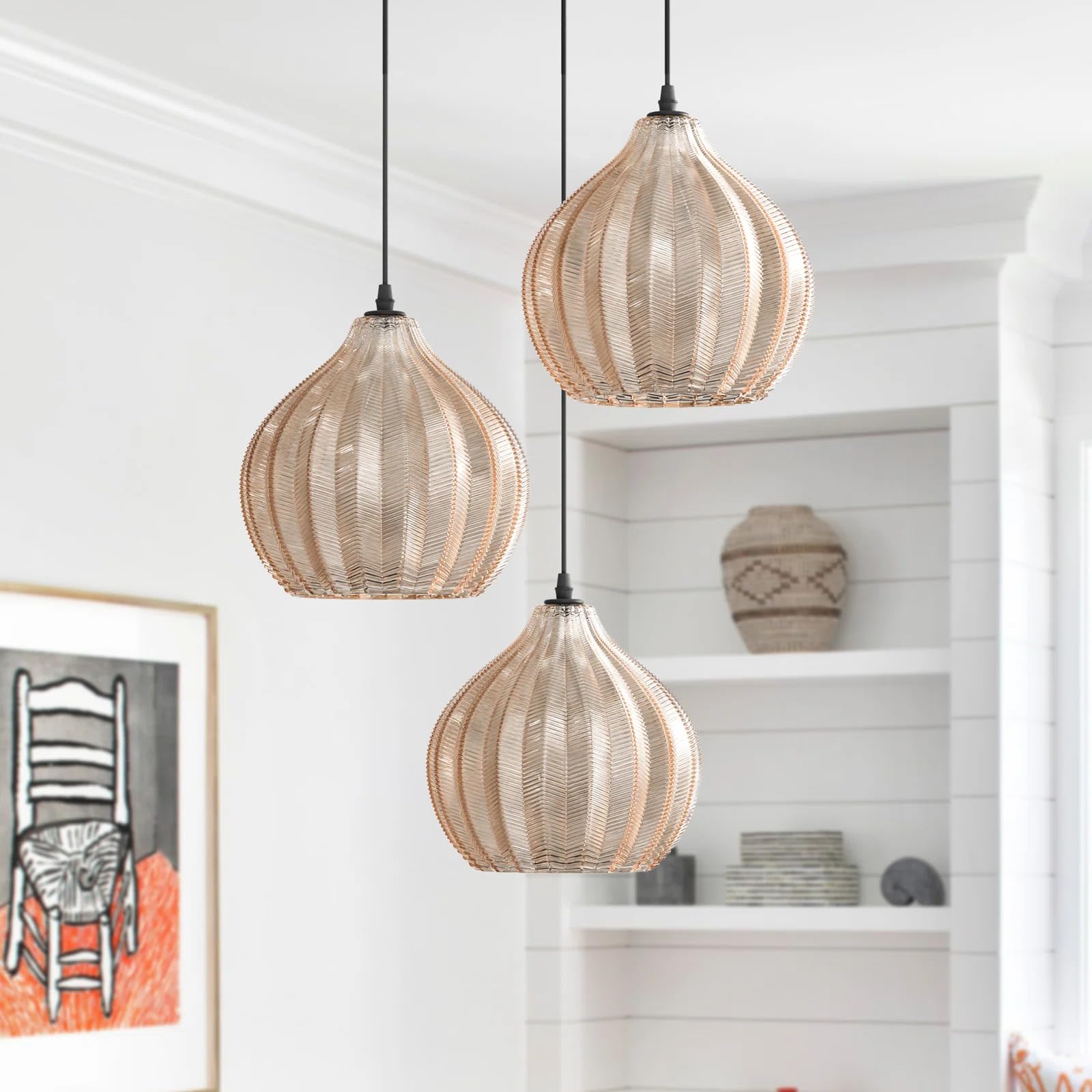 Modern 3 Lights Glass Pendant Light Smoky Gray Glass Globe Cluster Chandelier Lighting Fixtures Black Adjustable Kitchen Island Hanging Pendant Lighting Nordic Multi Lights Pendant Lamp