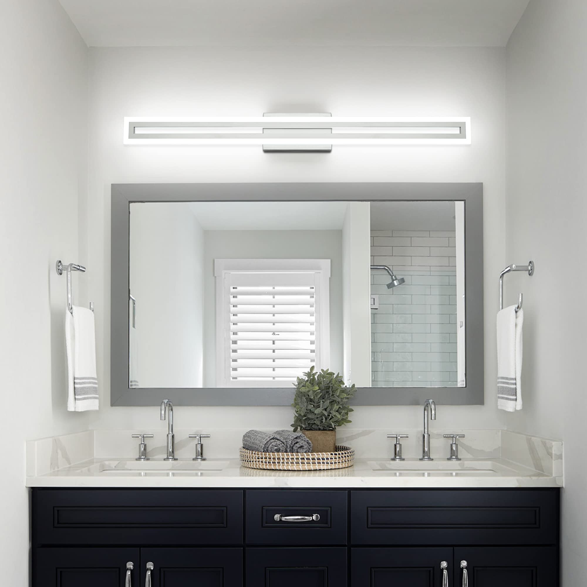 LED Vanity Light Bathroom Vanity Light,31.8 Inch Bathroom Lights Over Mirror 6000K Brushed Nickle