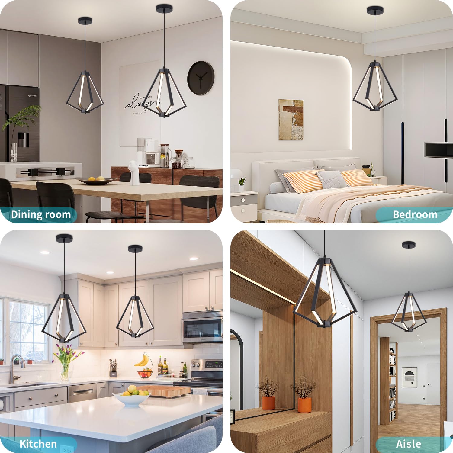 Modern LED Chandelier Dimmable 2 Ring Gold Pendant Light Acrylic 34W 4000K Height-Adjustable Modern Chandelier for Dining Room Living Room Bedroom Kitchen Island Foyer Stairway