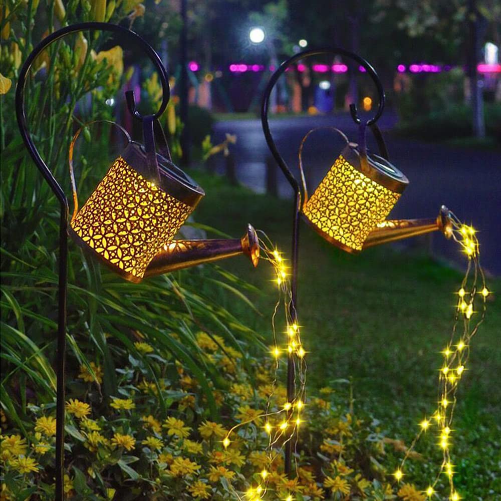 Solar Lights Outdoor Garden Decorations,Watering Can Landscape Light Large Hanging Lantern ,Outside Waterproof Patio Decor Perfect Gardening Gift