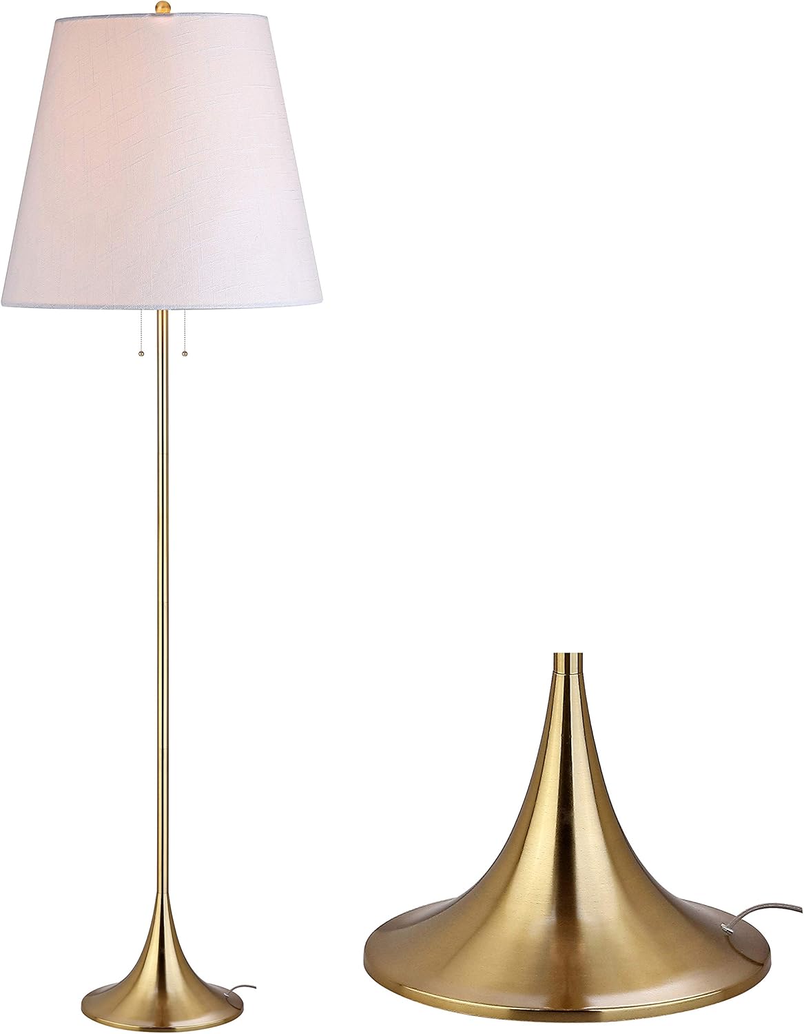 63" Metal LED Floor Lamp, Modern, Contemporary, Glam, Elegant, Office, Living Room, Family Room, Dining Room, Bedroom, Hallway, Foyer, Brass