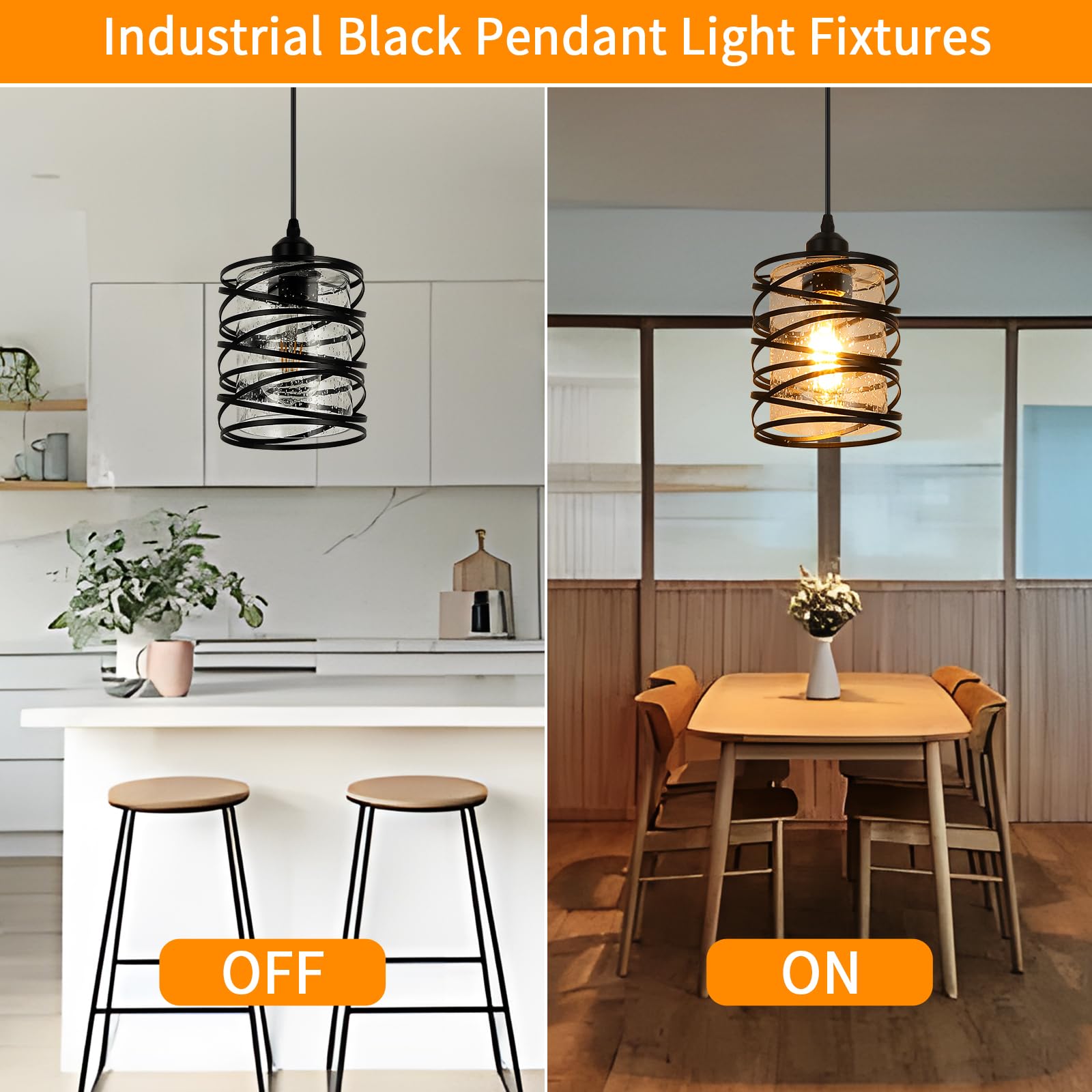 Brushed Nickel Pendant Lights for Kitchen Island, 5-Light Chandelier for Dining Room, Hanging Linear Chandeliers, Modern Dining Room Light Fixtures Pendant Light with Clear Glass Shades