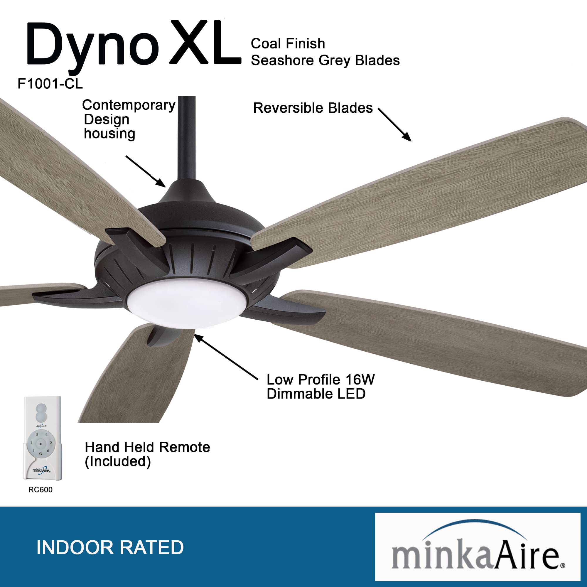 60" Ceiling Fan with LED Light & Remote, Oil Rubbed Bronze