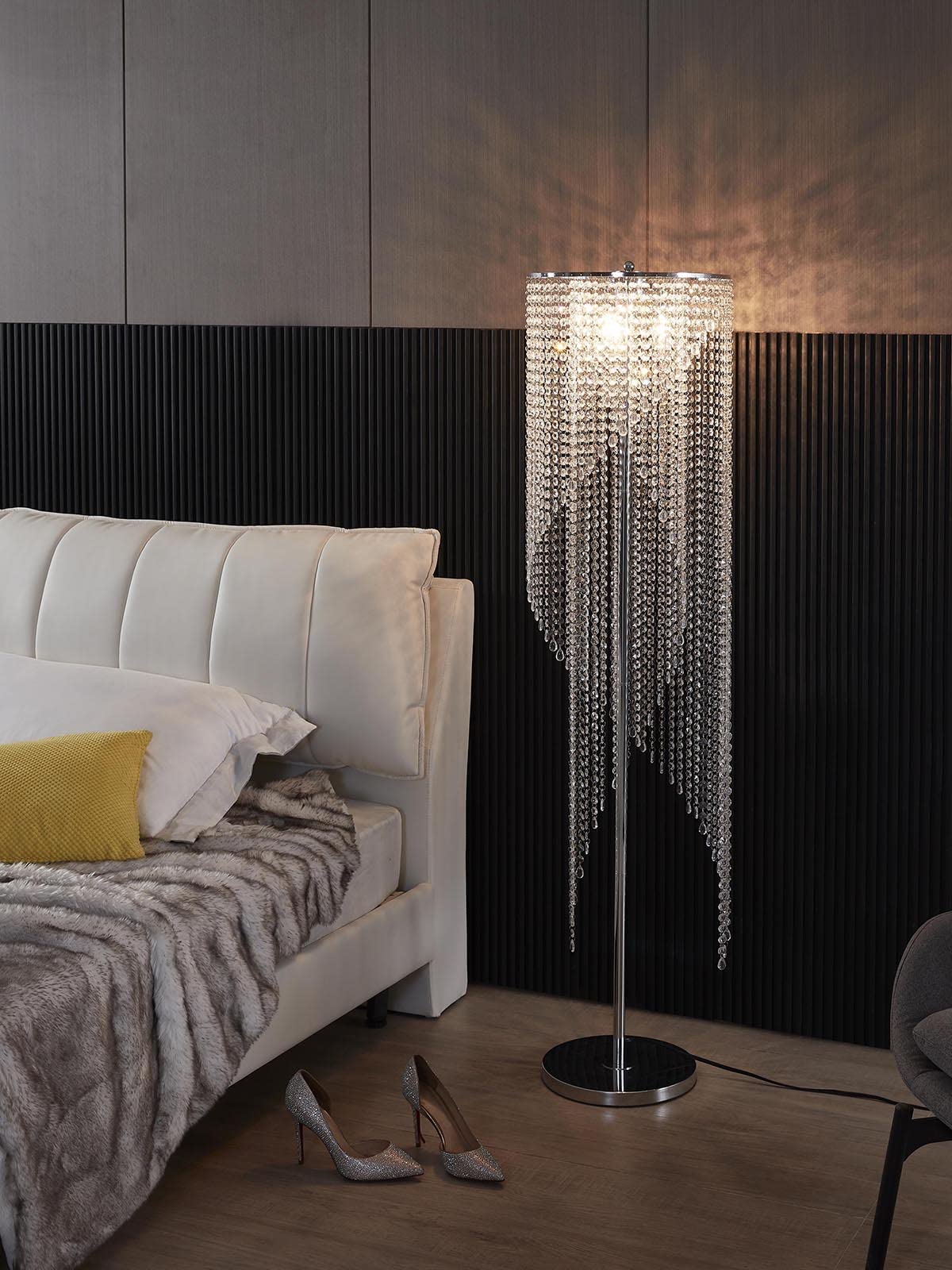 Floor Lamp, Elegant Rain Lamp, Modern Lava Lamp for Living Room, Bedroom, Girls Room, Silver Chrome