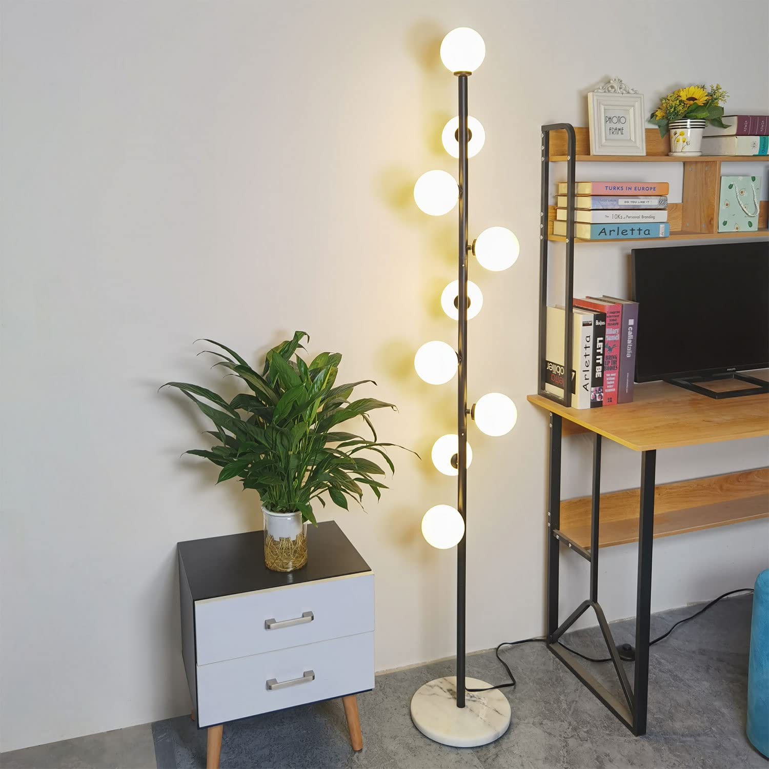 Lighting KU300198 Cozy Elegant Modern Creative Floor Lamp for Living Room,Bedroom,Office,9 Lights