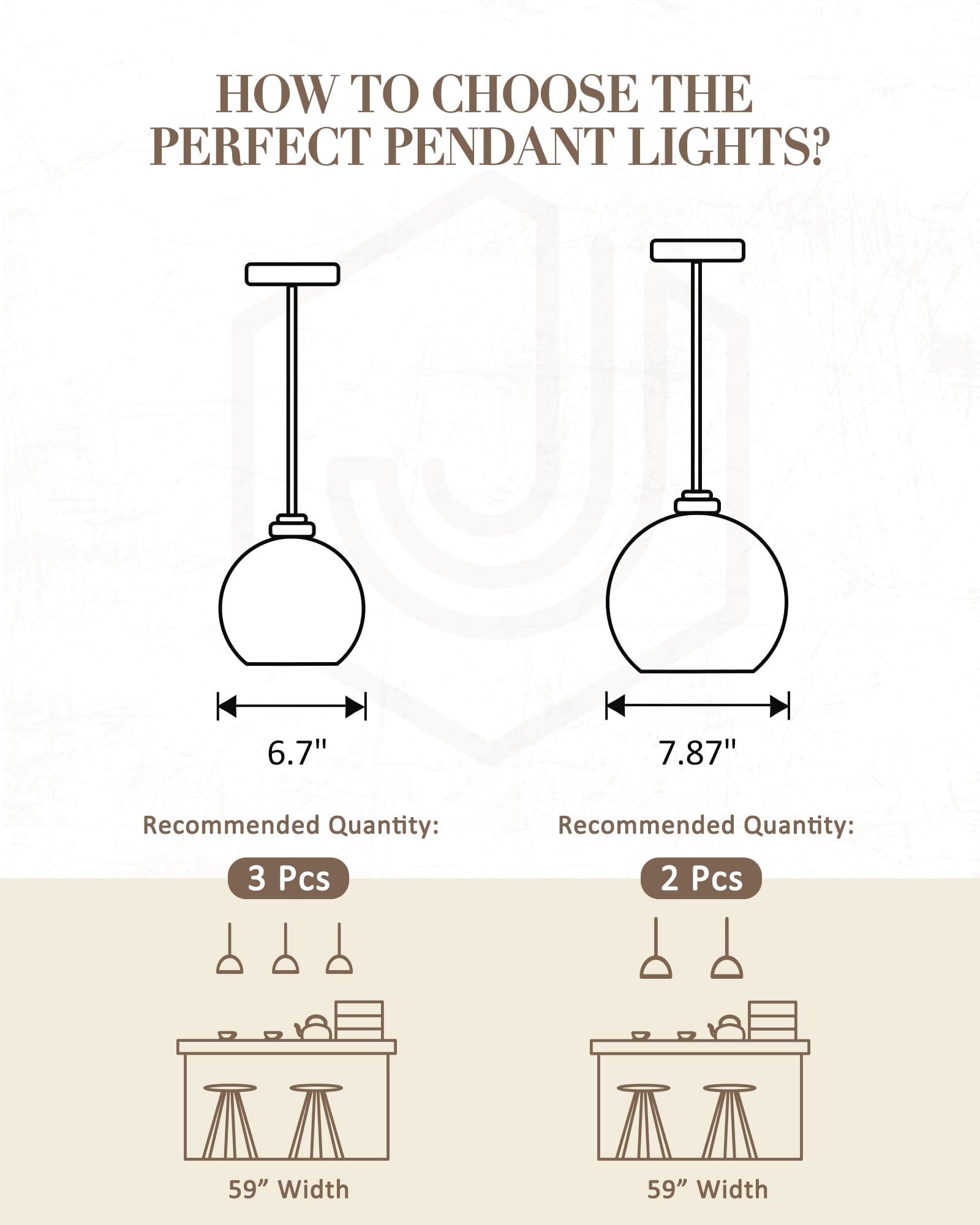 Modern Polished Gold Pendant Light, Mid Century Globe Hanging Light Fixture with Clear Glass for Kitchen Island Dining Room Bedroom Hallway Foyer (2 Pack), PL101BG-2PK