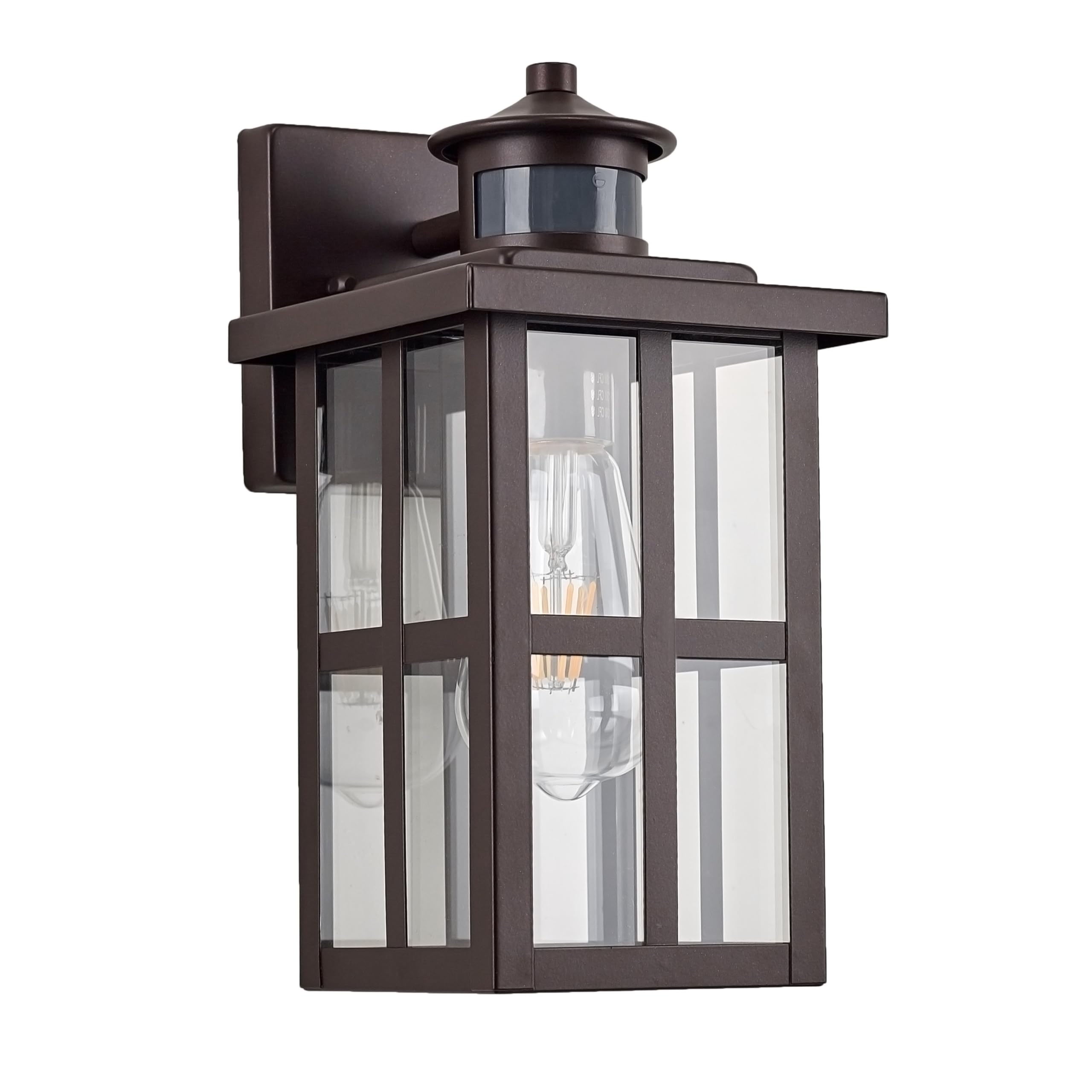 Oil Rubbed Bronze Outdoor Light Sconces Wall Mount, Clear Seedy Glass Large Exterior Porch Wall Lantern, 12.5" Outside Lights for House, Front Porch, Patio, Backyard