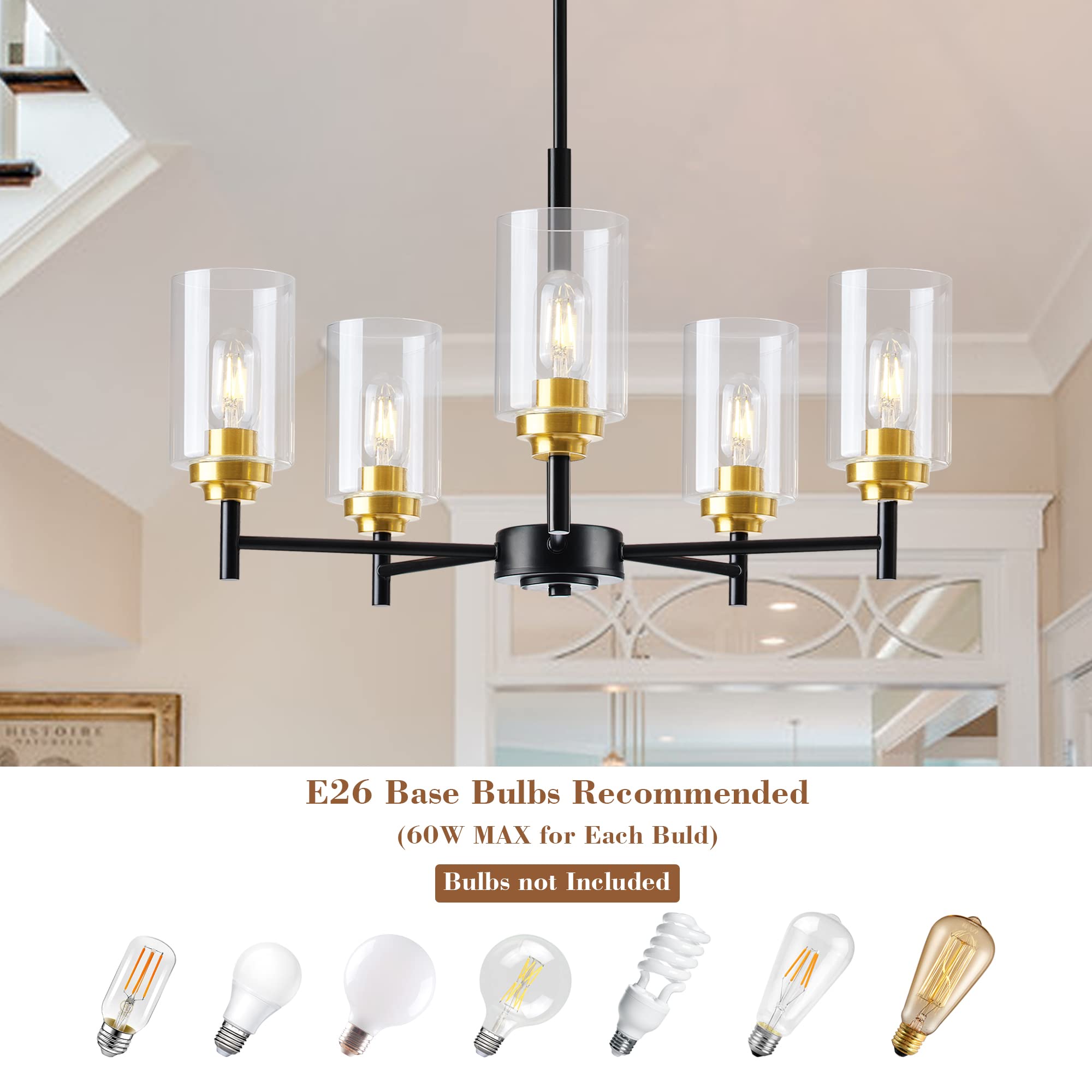 Kitchen Island Lighting, 3 Lights Linear Chandeliers Rectangle Pendant Light Fixtures for Dining Room Farmhouse Hanging Light with Glass Shades Hanging Lights - Gold