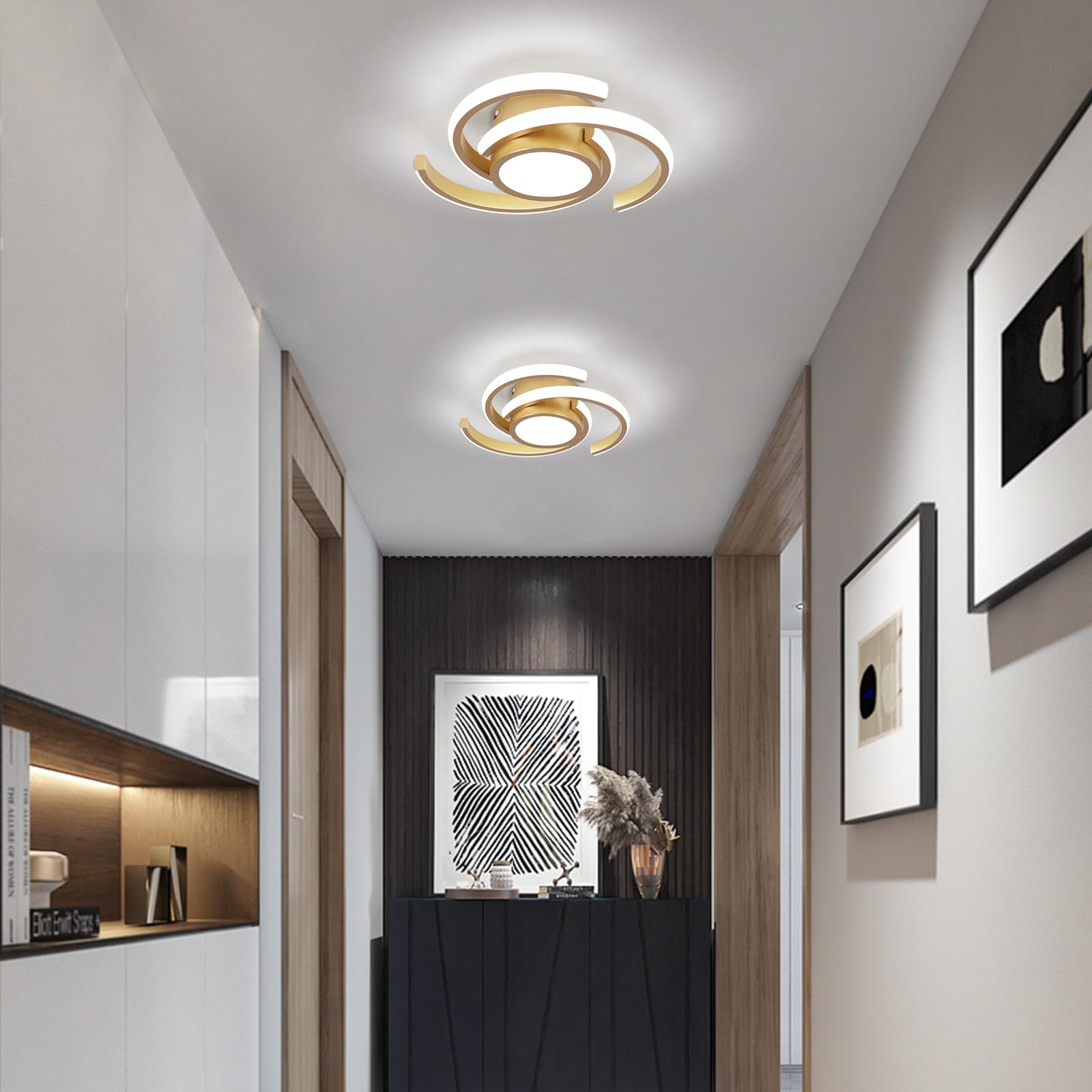 LED Modern Ceiling Light,6000K Semi Flush Mount Ceiling Light Fixture,Unique Ceiling Light for Living Room Bedroom Corridor Aisle Hallway Indoor Ceiling Lamp (D11 in*H2.9 in; 33W)