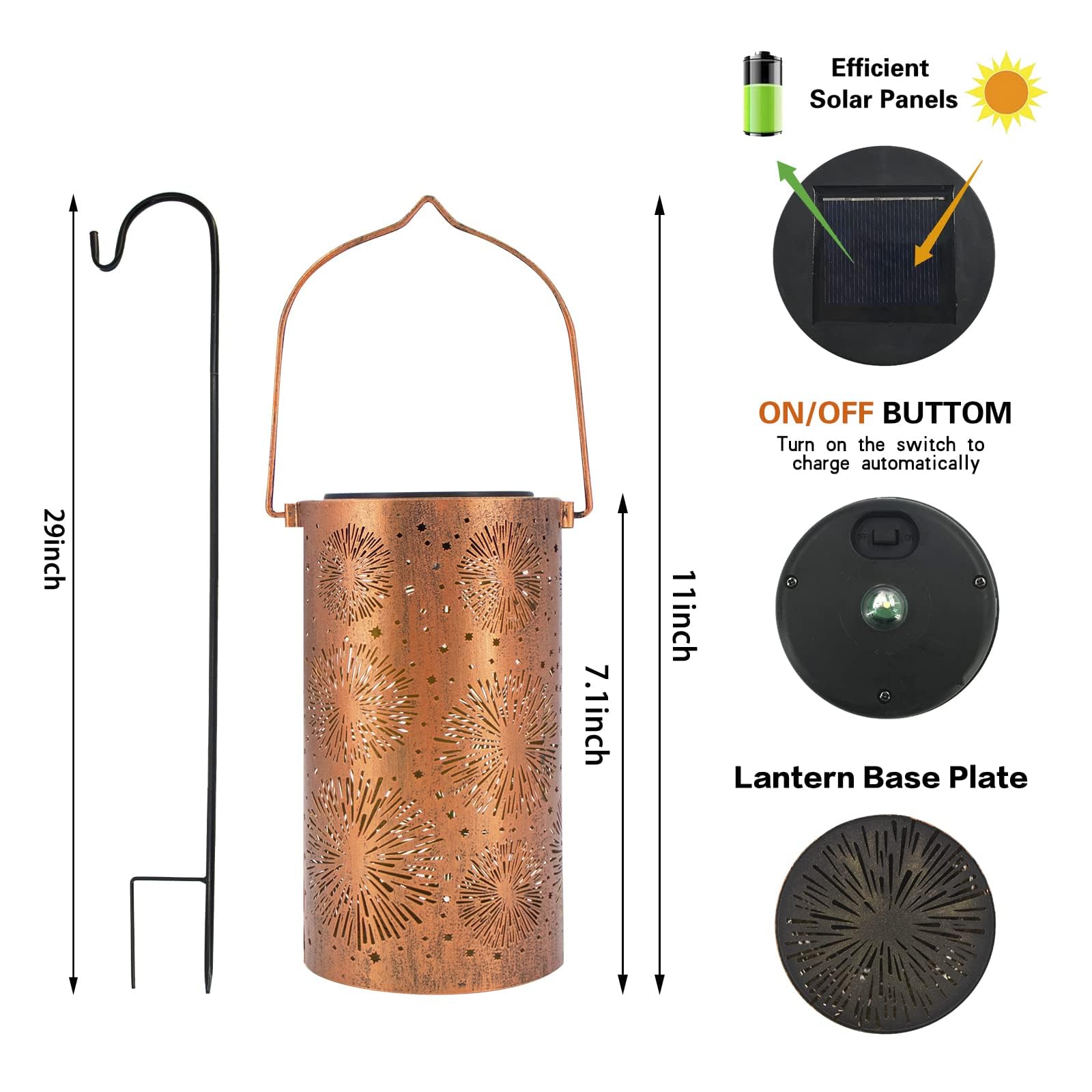 Hummingbird Solar Lantern Lights Outdoor Hanging, Metal Decor Lanterns-Waterproof LED Decorative Light for Garden Patio Yard Lawn Backyard Front Porch as Gifts for Mom Grandma Women