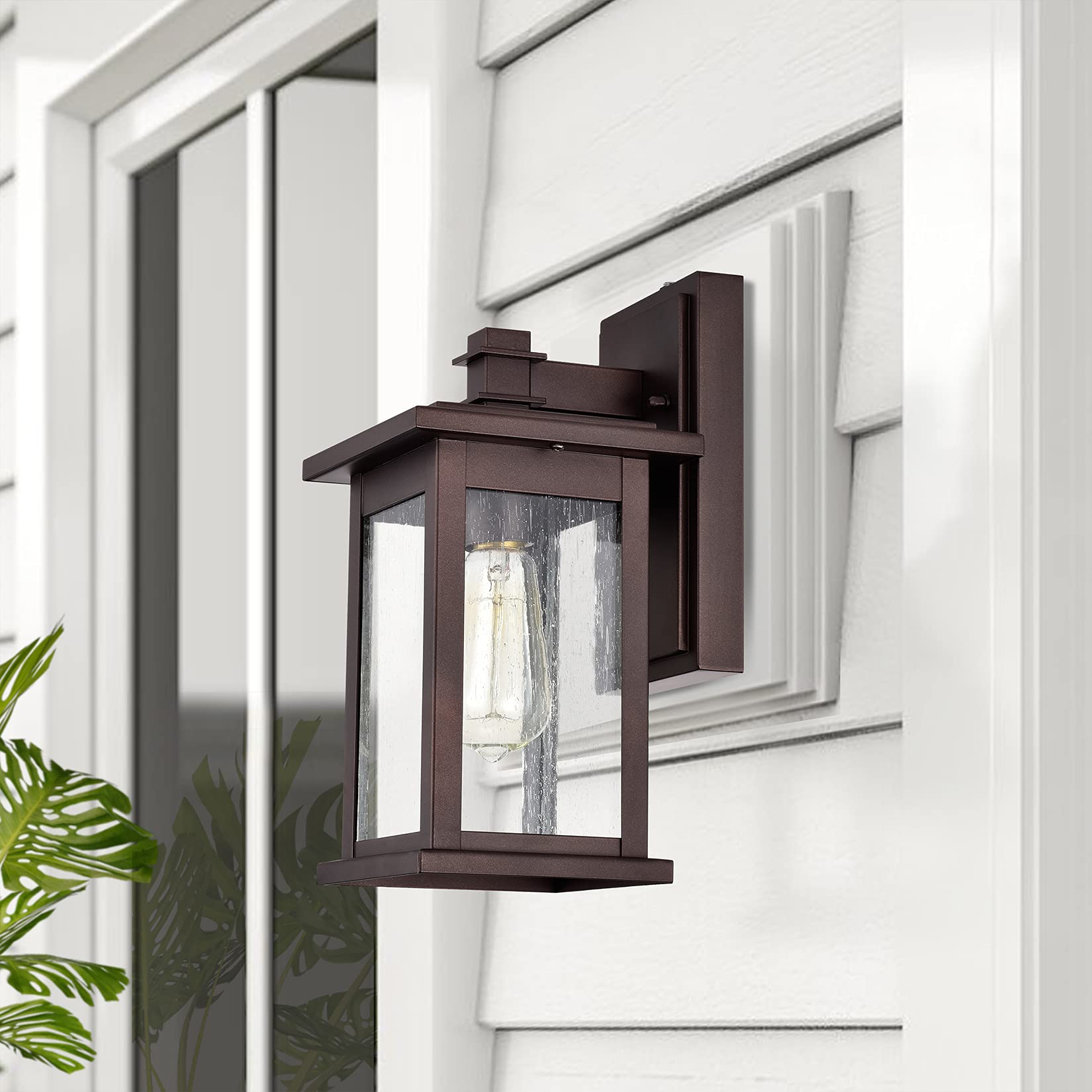 Outdoor Wall Sconce 2 Pack, 14.5 Inch Black Exterior Wall Mount Light Fixtures, Farmhouse Outside Lights for House, Garage, Porch, Patio, Yard, Hallway