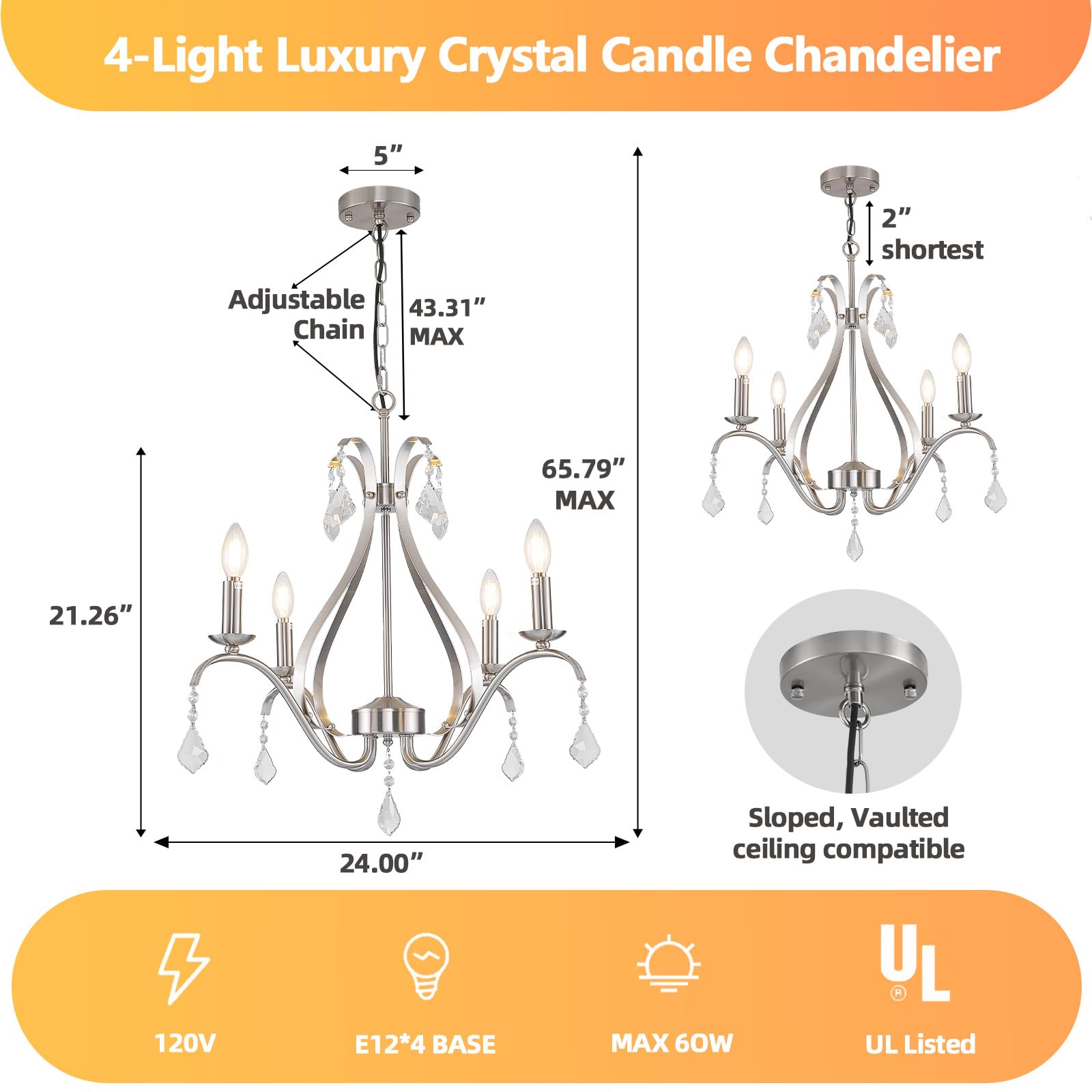 Gold Chandelier Light Fixtures Farmhouse: Modern Chandeliers for Dining Room, 8-Light Gold Crystal Chandelier, Foyer Chandeliers for High Ceilings, for Entryway,kitchen,Bedroom,Living Room,Staircase