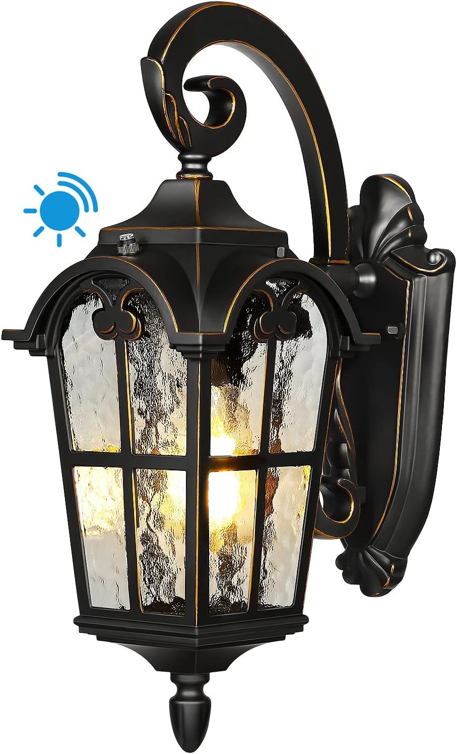 Outdoor Wall Light, Waterproof Exterior Light Fixture, Black Roman 17.7" H Wall Mount Sconce Porch Lights, Outside Wall Lantern for House, Garage, Patio, E26 Socket